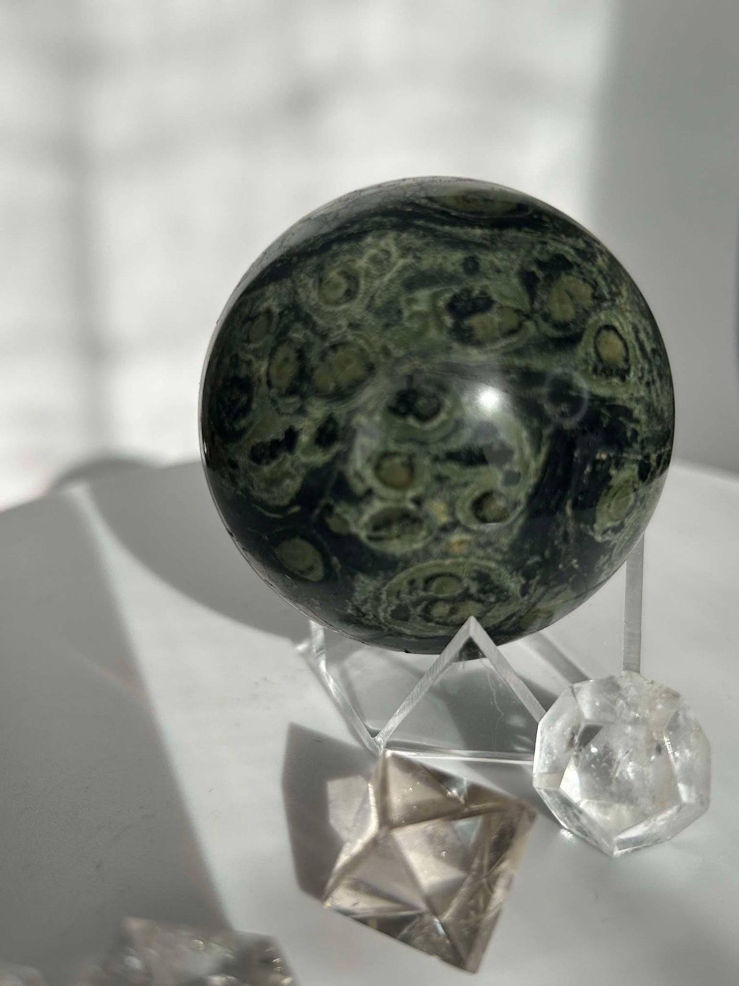 Kambaba Jasper Sphere Root Heart Chakra Meditation Stone Home Decor Reiki Crystal Gift Nature Lovers Healers Yogis Teachers Students Gift