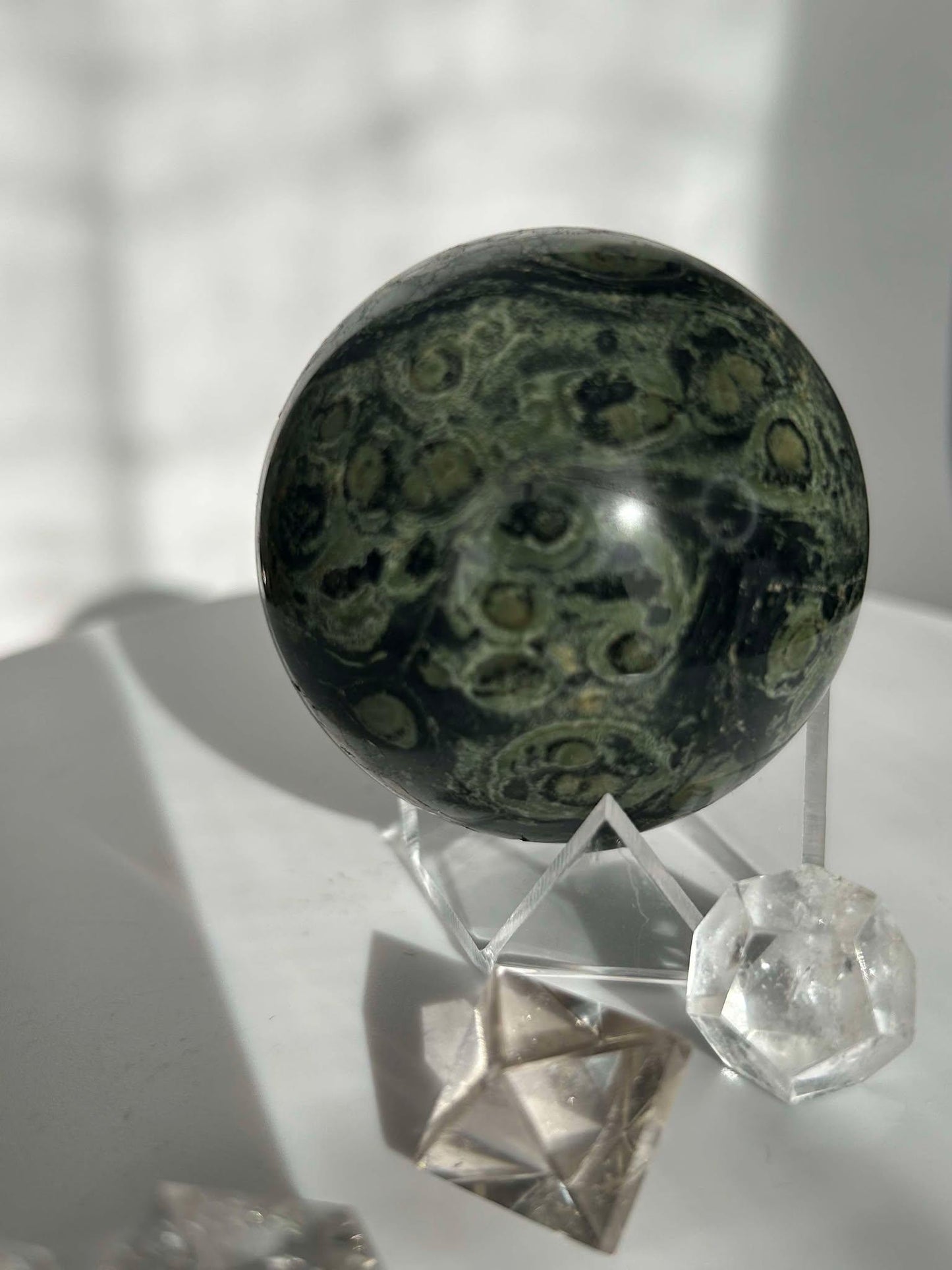 Kambaba Jasper Sphere Root Heart Chakra Meditation Stone Home Decor Reiki Crystal Gift Nature Lovers Healers Yogis Teachers Students Gift