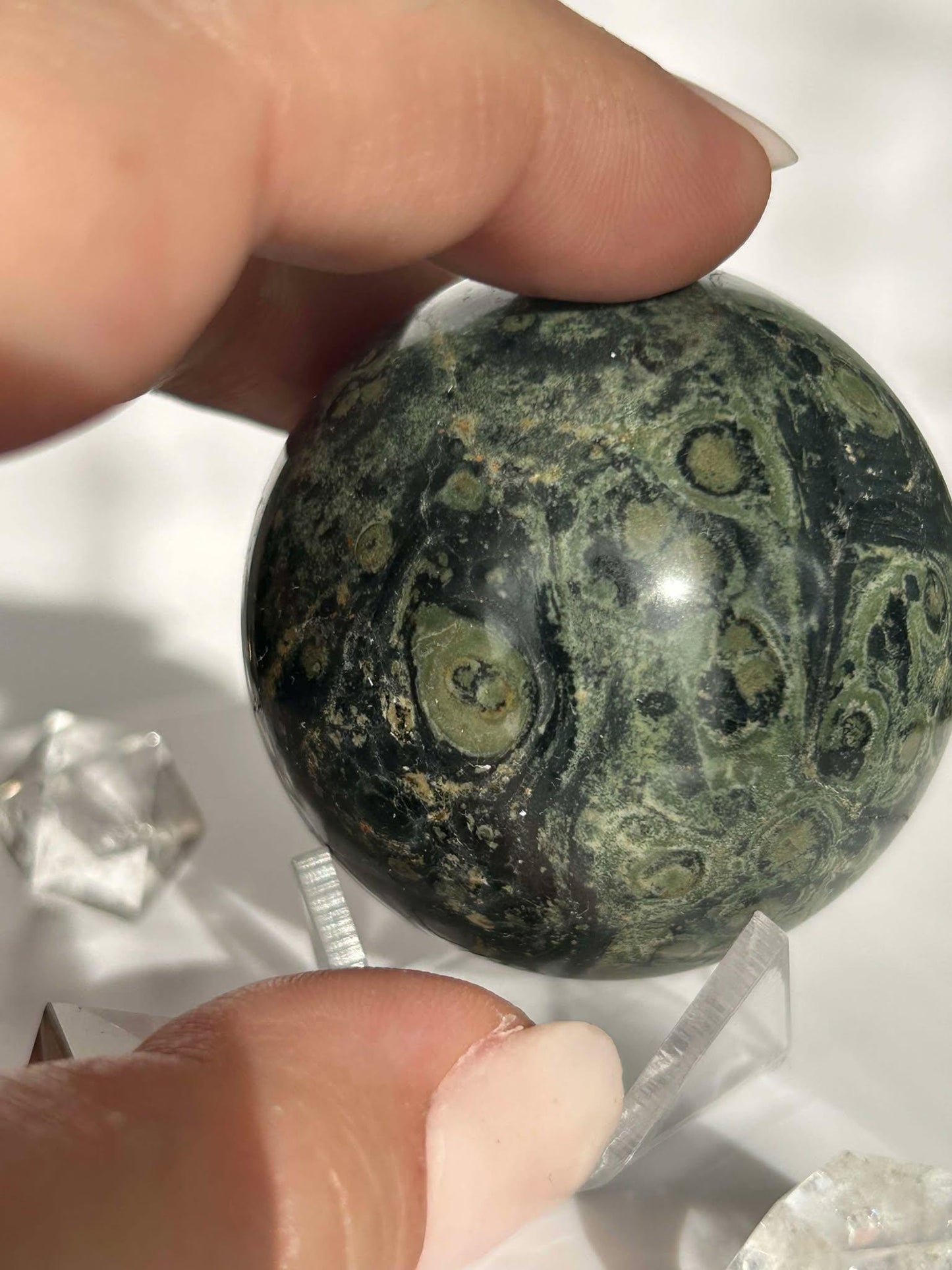 Kambaba Jasper Sphere Root Heart Chakra Meditation Stone Home Decor Reiki Crystal Gift Nature Lovers Healers Yogis Teachers Students Gift