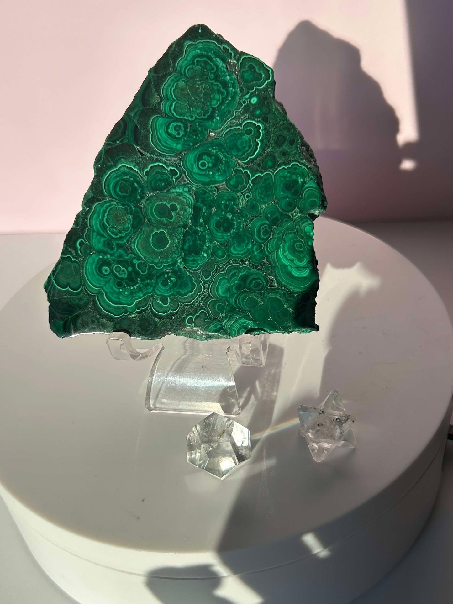 Malachite Slab Crystal Heart Chakra April May Crystal Taurus Mother Earth Day Best Friend New School Gift New Business Gift Home Decor