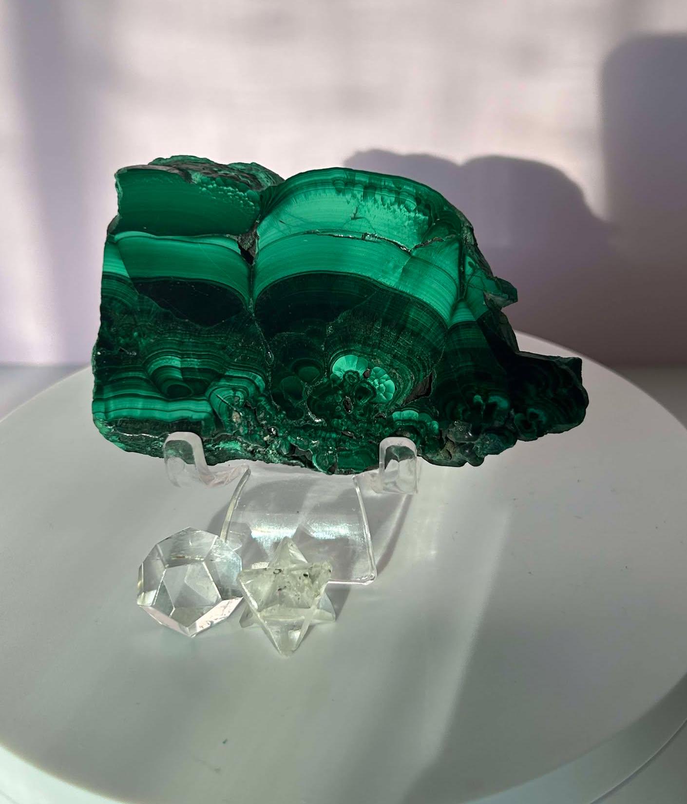Malachite Slab Crystal Heart Chakra April May Crystal Taurus Mother Earth Day Best Friend New School Gift New Business Gift Home Decor