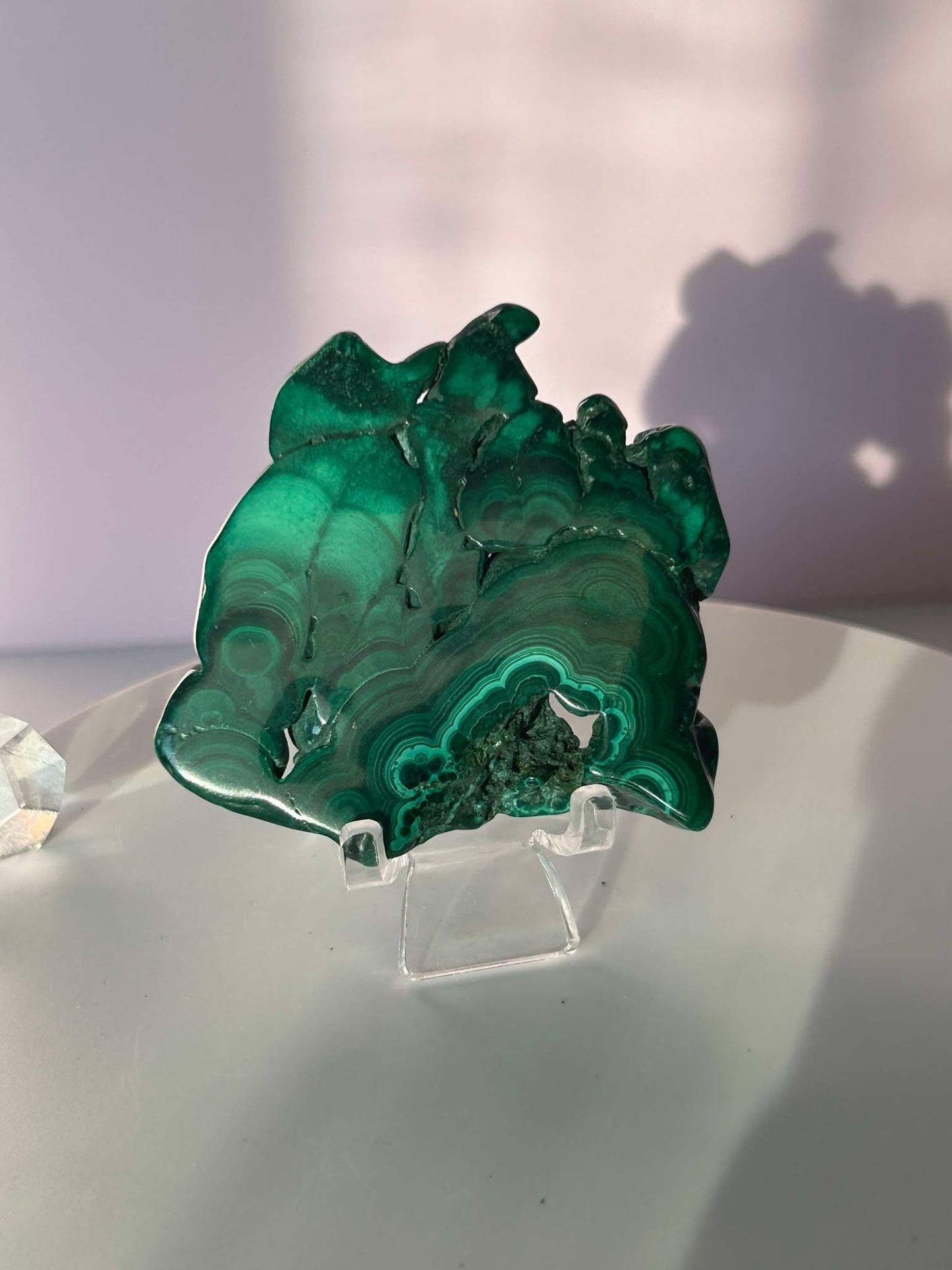 Malachite Free Form Crystal Heart Chakra April May Crystal Taurus Mother Earth Day Best Friend New School Gift New Business Gift Home Decor
