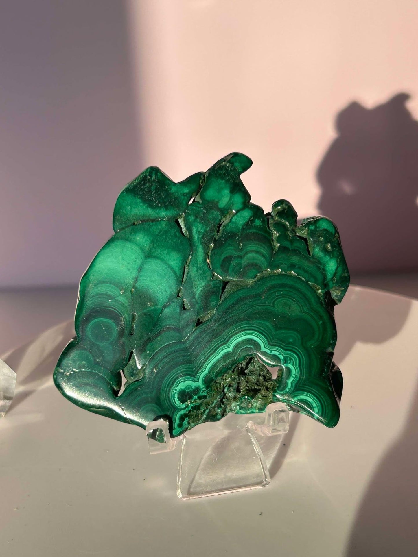 Malachite Free Form Crystal Heart Chakra April May Crystal Taurus Mother Earth Day Best Friend New School Gift New Business Gift Home Decor