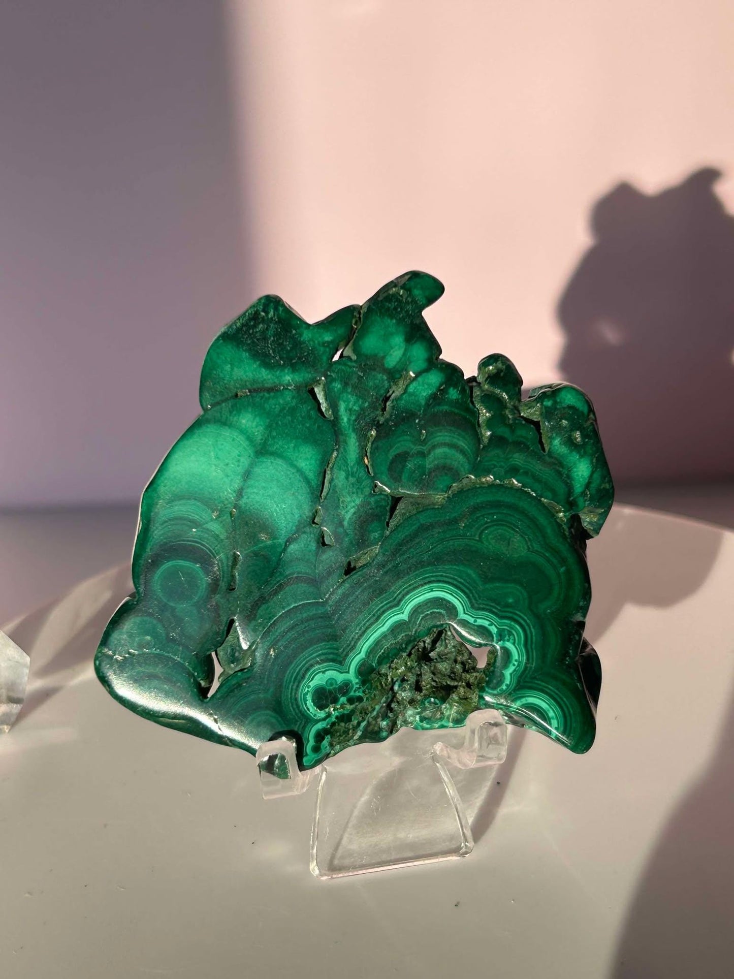 Malachite Free Form Crystal Heart Chakra April May Crystal Taurus Mother Earth Day Best Friend New School Gift New Business Gift Home Decor