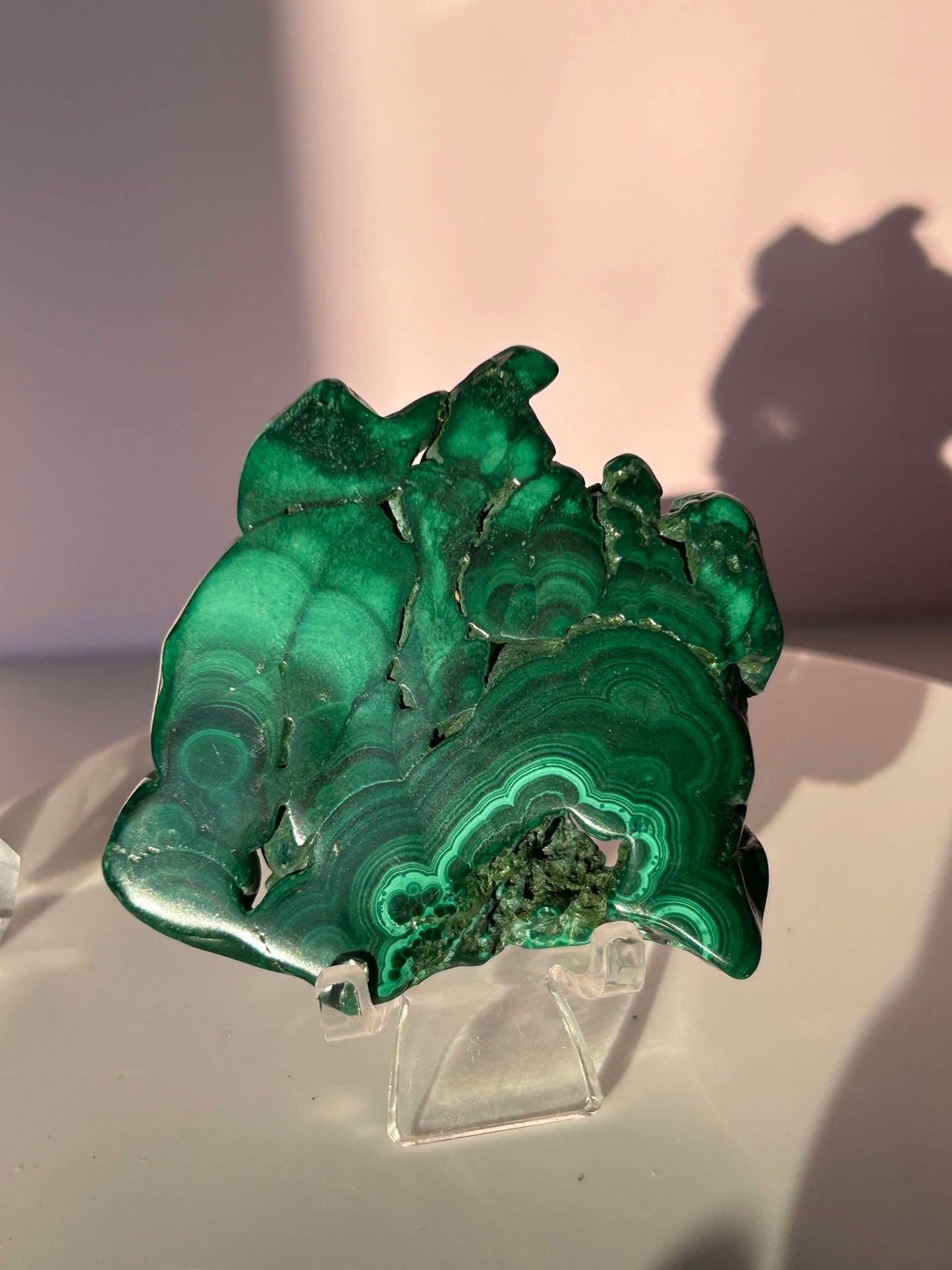 Malachite Free Form Crystal Heart Chakra April May Crystal Taurus Mother Earth Day Best Friend New School Gift New Business Gift Home Decor