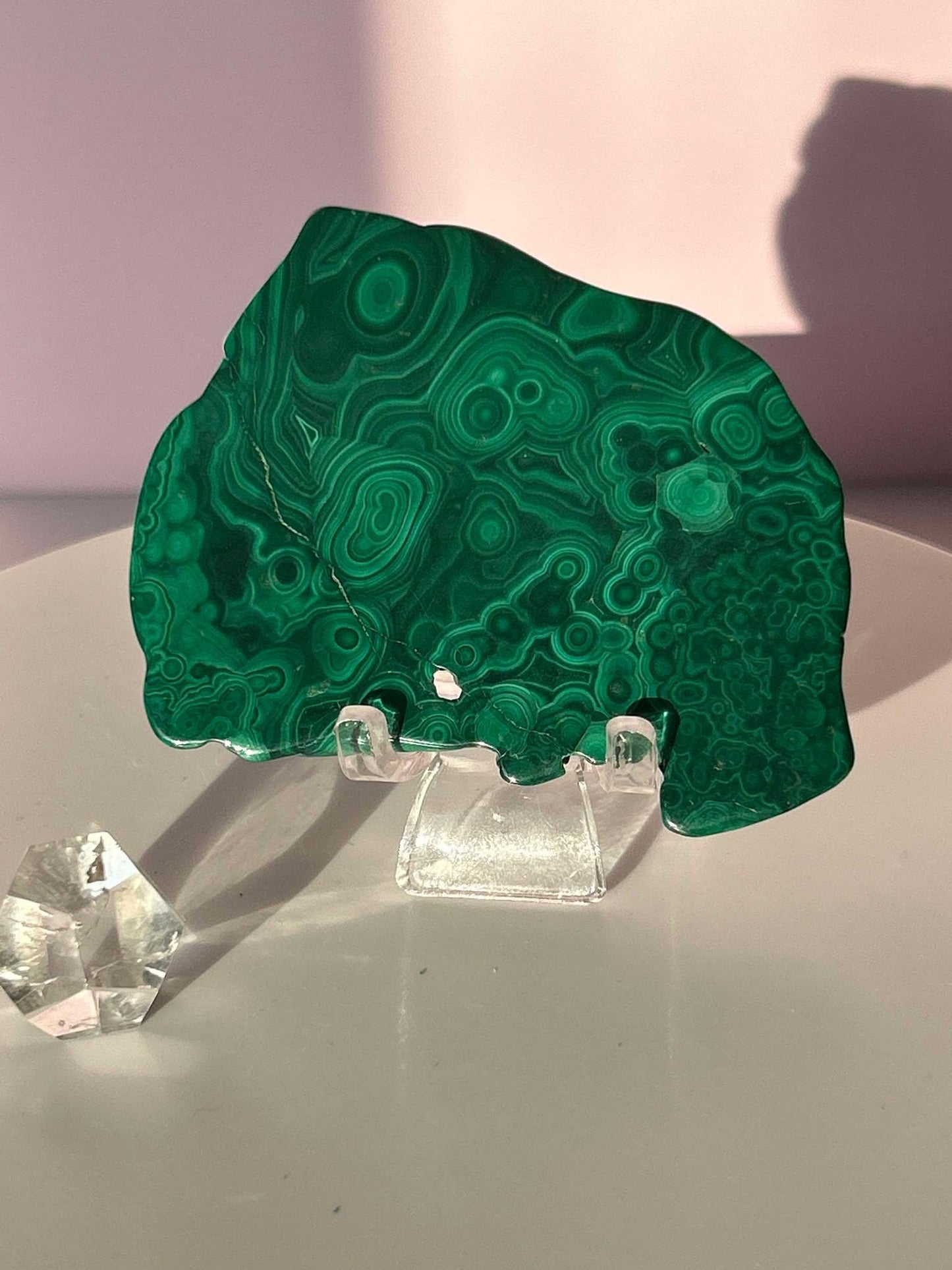 Malachite Slide Crystal Heart Chakra April May Crystal Taurus Mother Earth Day Best Friend New School Gift New Business Gift Home Decor