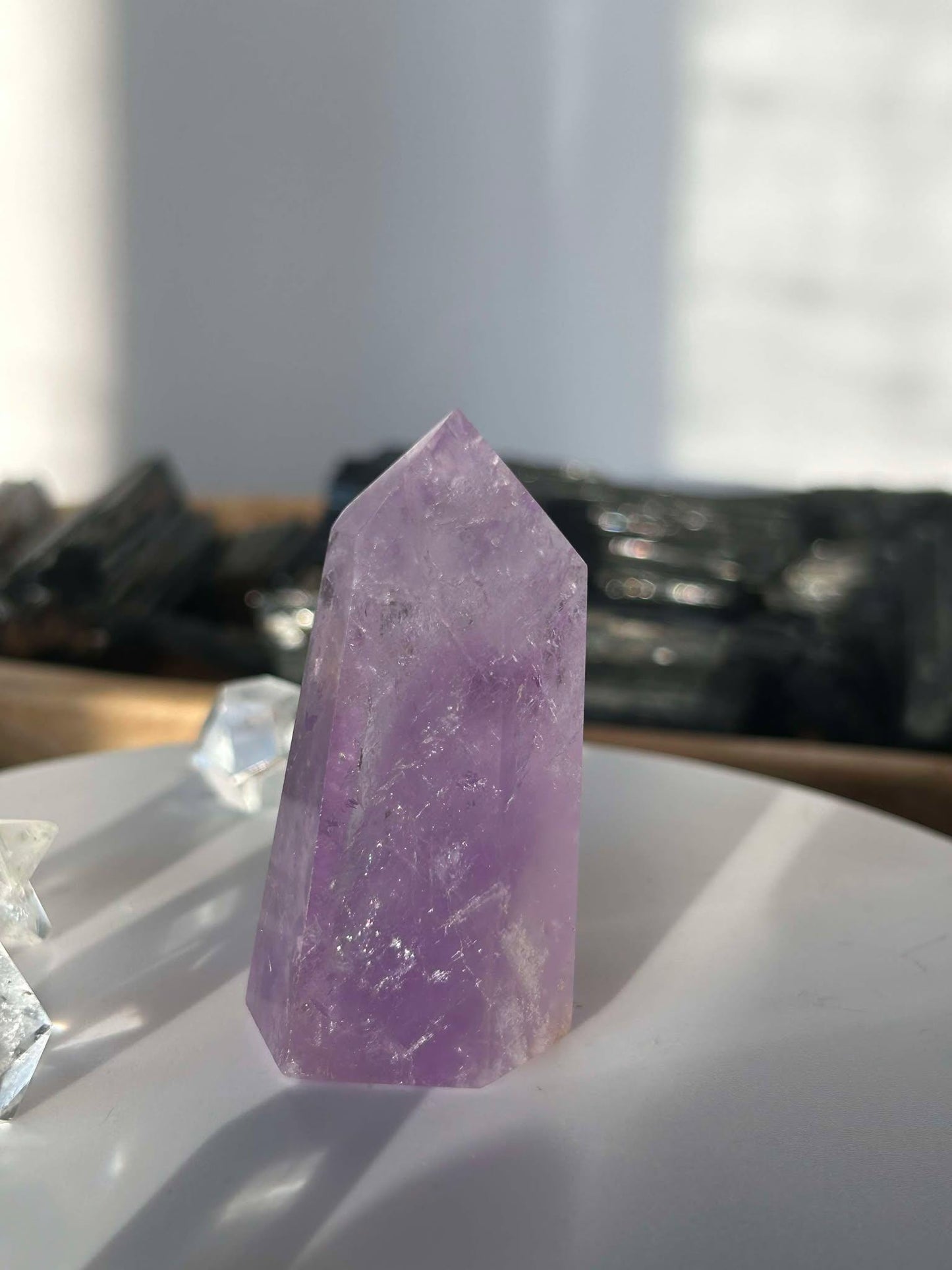 Amethyst Crystal Point Meditation Crown Chakra February Aquarius Crystal Home Warming Best Friend Baby Shower Gift Mom Student Teacher Gift