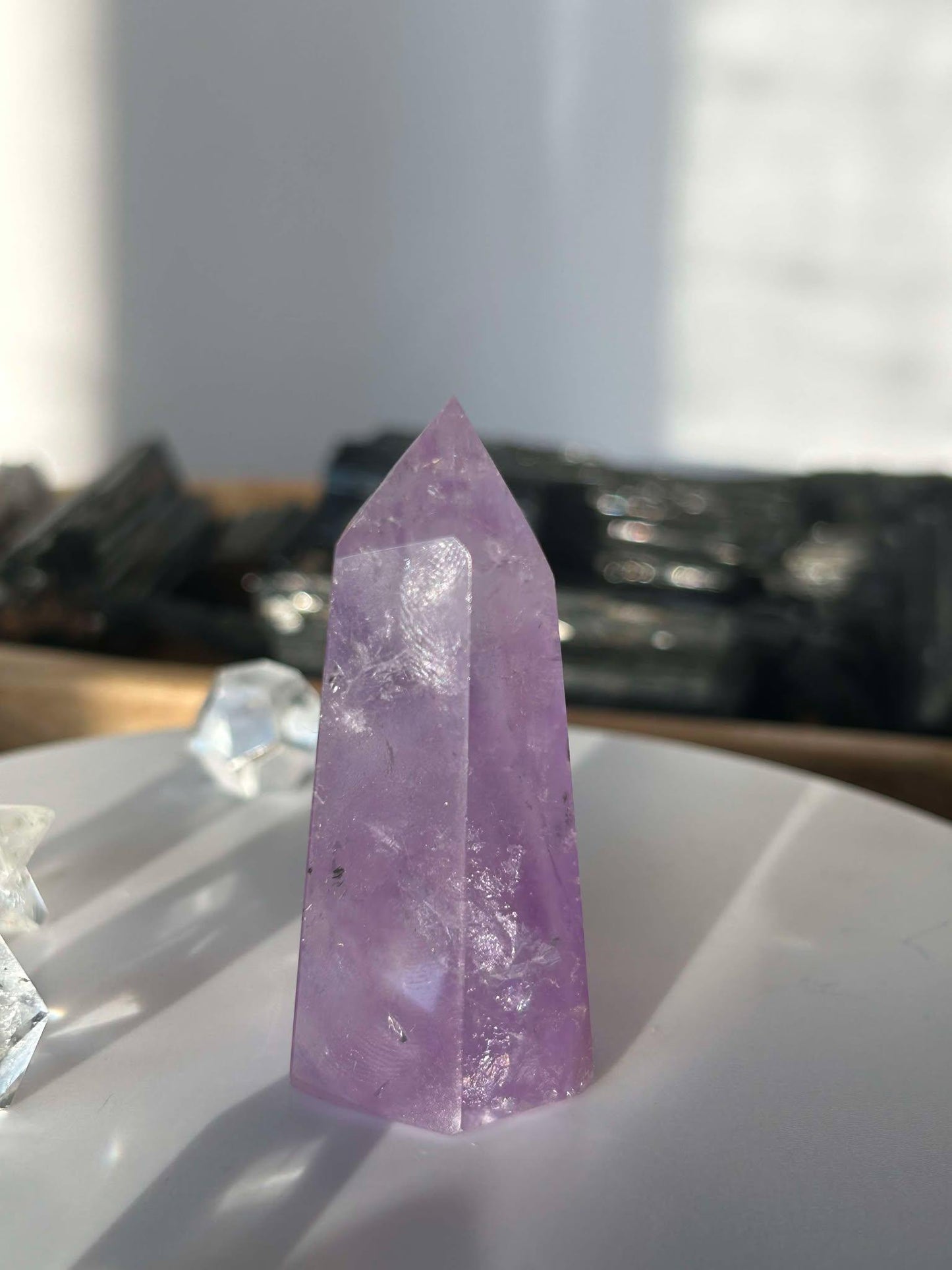 Amethyst Crystal Point Meditation Crown Chakra February Aquarius Crystal Home Warming Best Friend Baby Shower Gift Mom Student Teacher Gift