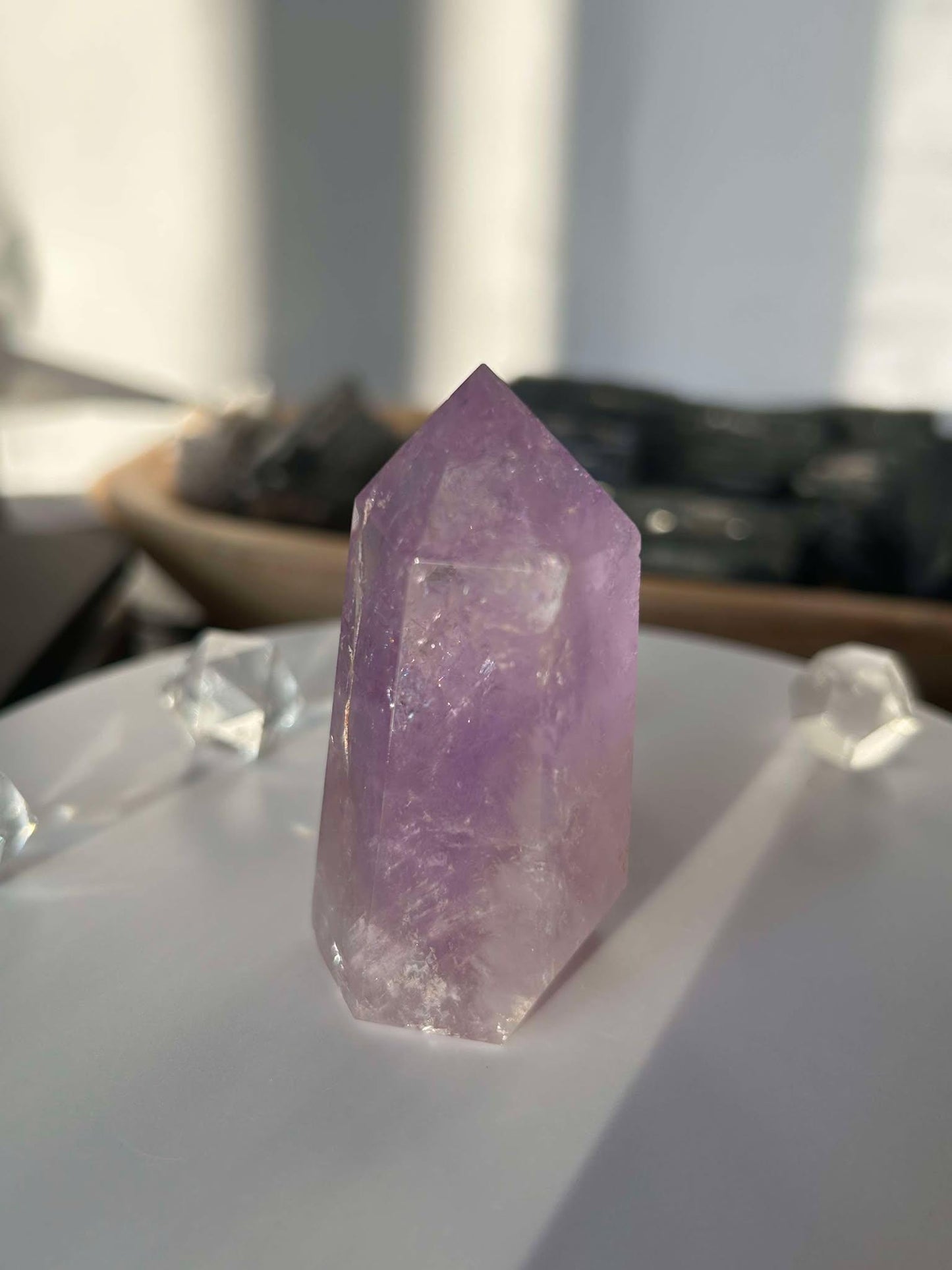 Amethyst Crystal Point Meditation Crown Chakra February Aquarius Crystal Home Warming Best Friend Baby Shower Gift Mom Wife Goddess Crystal