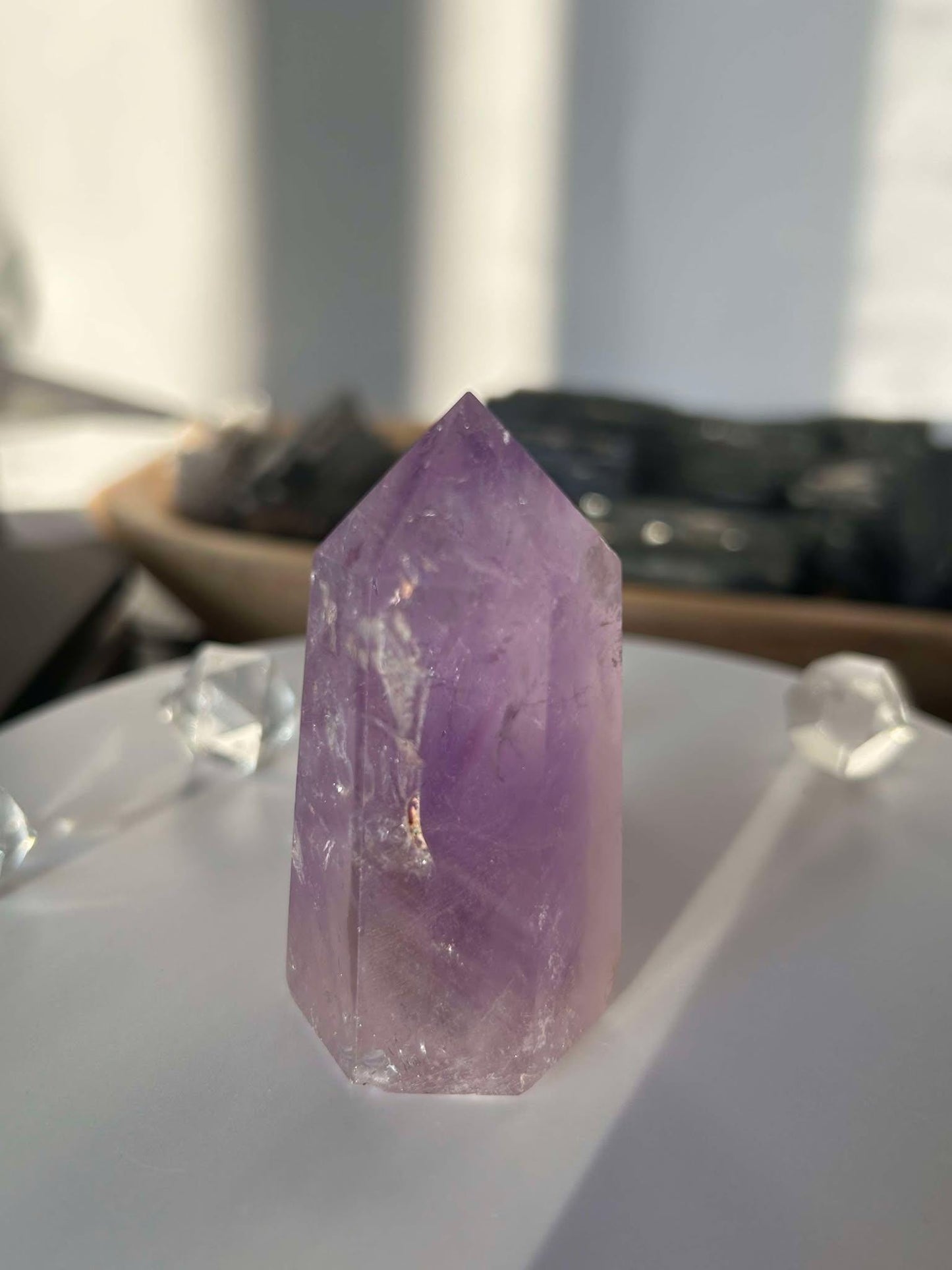Amethyst Crystal Point Meditation Crown Chakra February Aquarius Crystal Home Warming Best Friend Baby Shower Gift Mom Wife Goddess Crystal