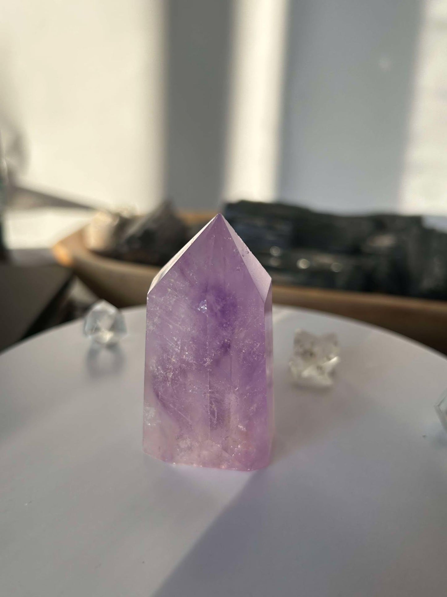 Amethyst Crystal Third Eye Crown Chakra Stone Meditation Gift Home Decor February Aquarius Crystal Feng Shui Peaceful Vibes Energy Crystal
