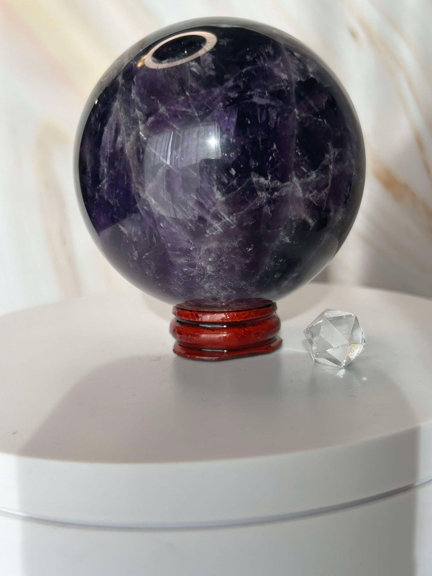 Amethyst Crystal Sphere Meditation Crown Chakra February Aquarius Crystal Home Warming Best Friend Gift Mom to be Altar decor Crystal Gift