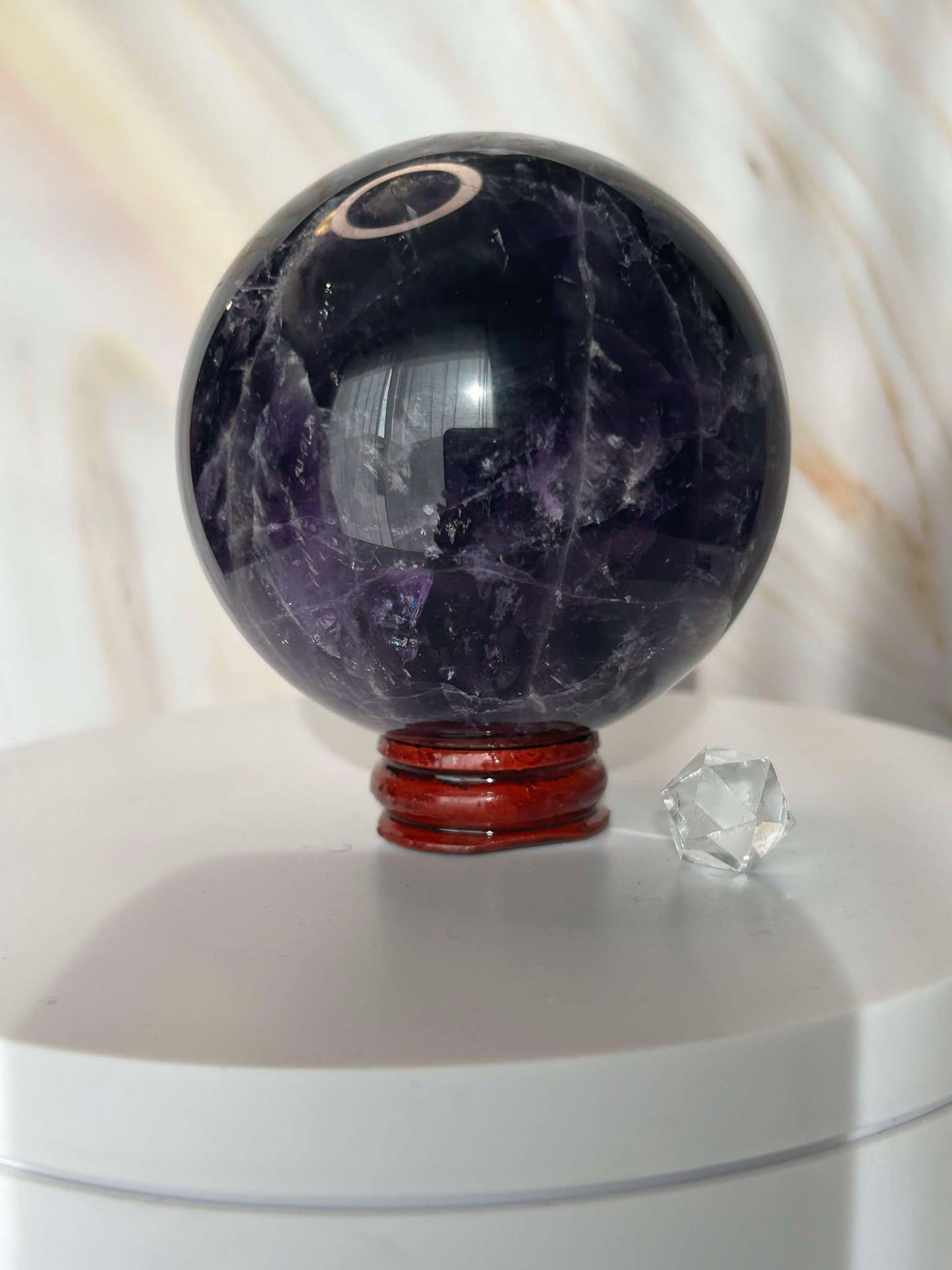 Amethyst Crystal Sphere Meditation Crown Chakra February Aquarius Crystal Home Warming Best Friend Gift Mom to be Altar decor Crystal Gift