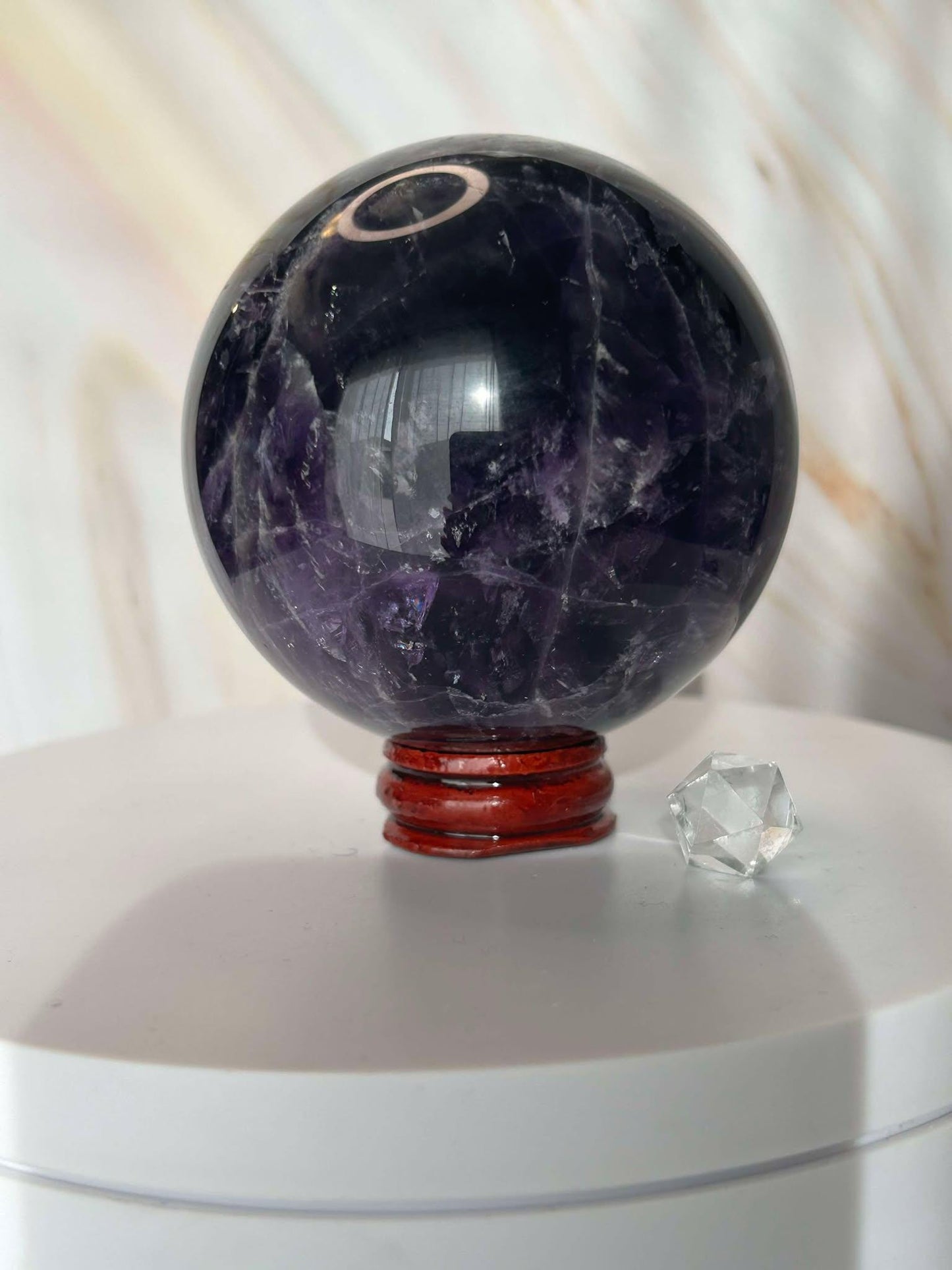 Amethyst Crystal Sphere Meditation Crown Chakra February Aquarius Crystal Home Warming Best Friend Gift Mom to be Altar decor Crystal Gift