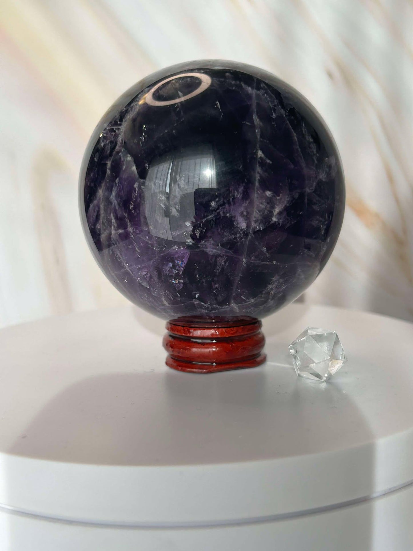 Amethyst Crystal Sphere Meditation Crown Chakra February Aquarius Crystal Home Warming Best Friend Gift Mom to be Altar decor Crystal Gift