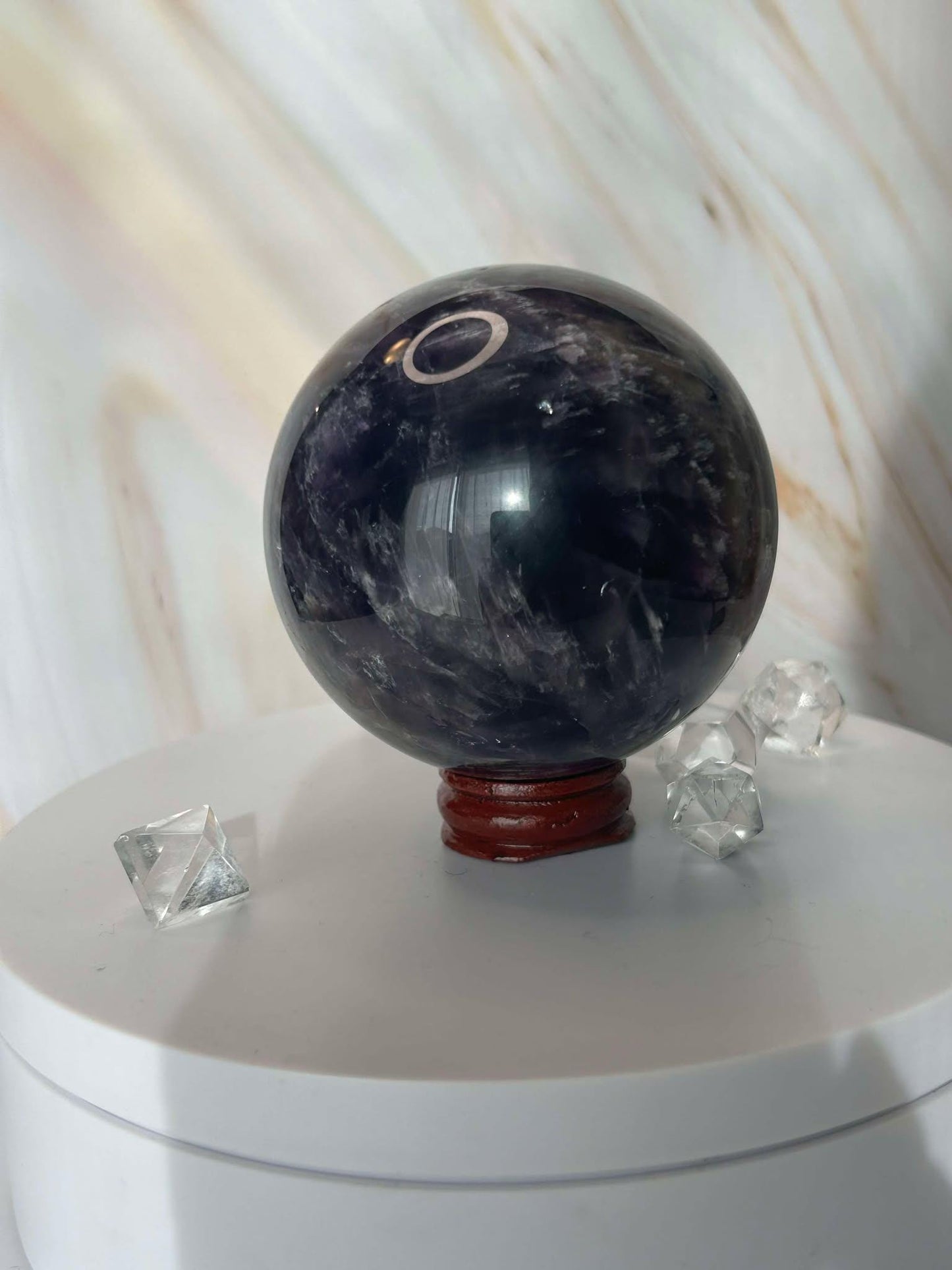 Amethyst Crystal Sphere Meditation Crown Chakra February Aquarius Crystal Home Warming Best Friend Gift Mom to be Altar decor Crystal Gift