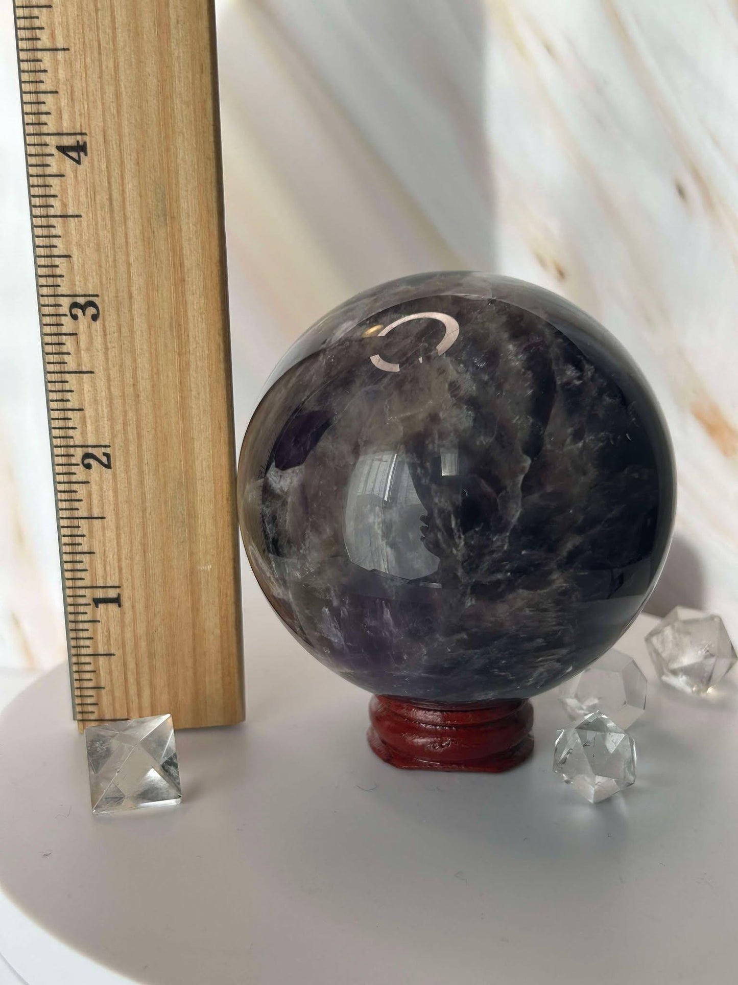Amethyst Crystal Sphere Meditation Crown Chakra February Aquarius Crystal Home Warming Best Friend Gift Mom to be Altar decor Crystal Gift