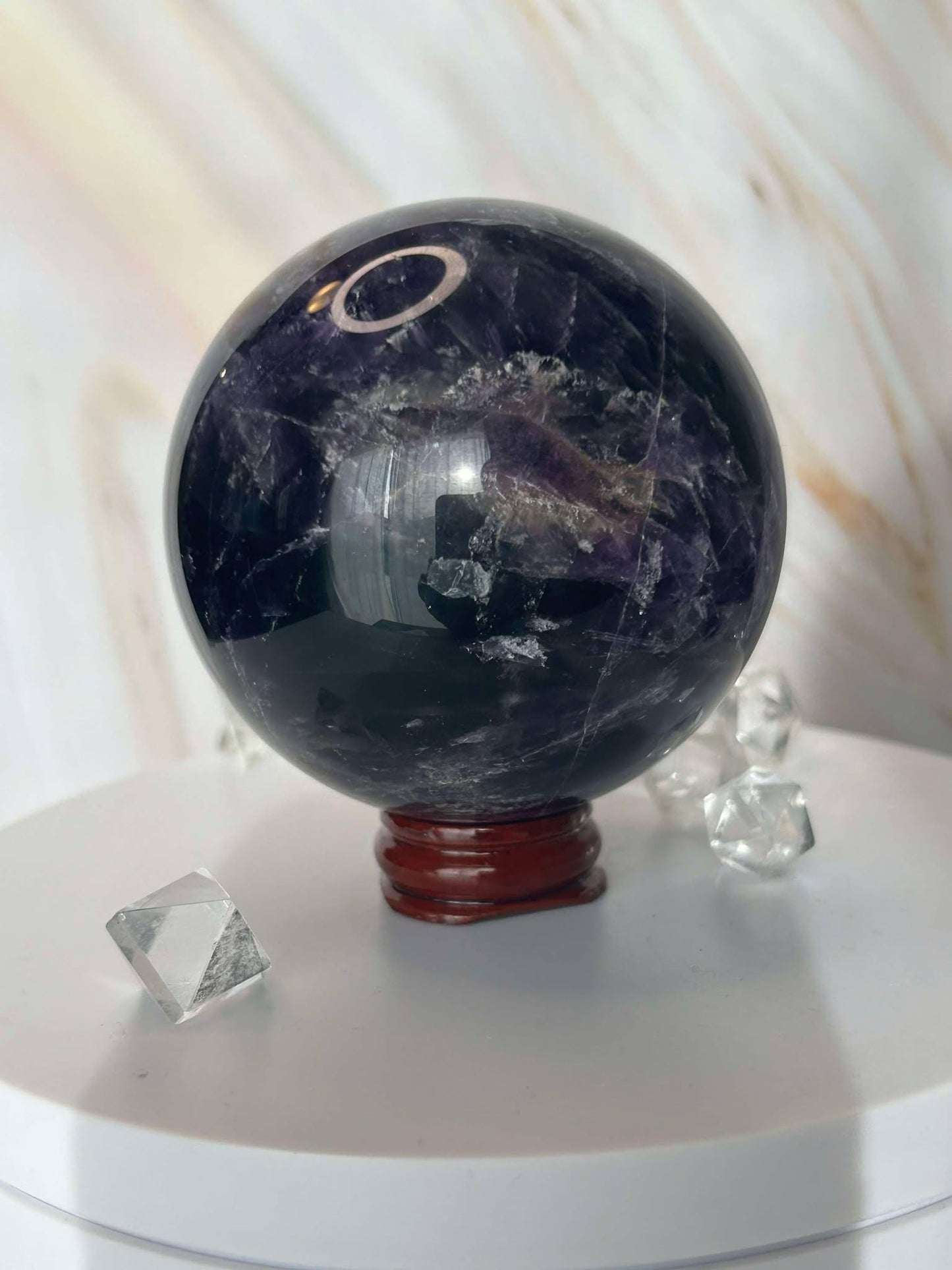 Amethyst Crystal Sphere Meditation Crown Chakra February Aquarius Crystal Home Warming Best Friend Gift Mom to be Altar decor Crystal Gift