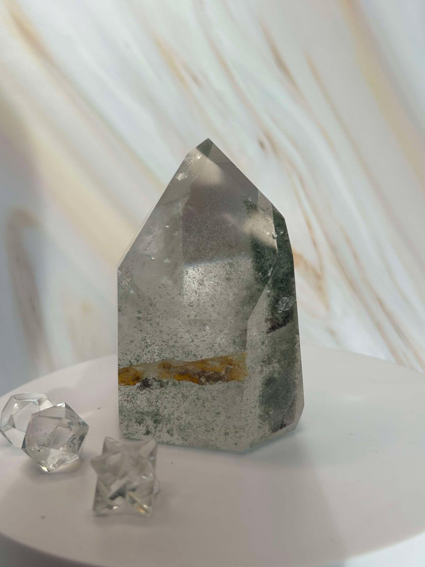 Garden Quartz Lodilite Point Crystal Meditation Crown Root Chakra Altar Decor Stone Nature Inspired Gift Nature Lover Gift Scorpio Gift