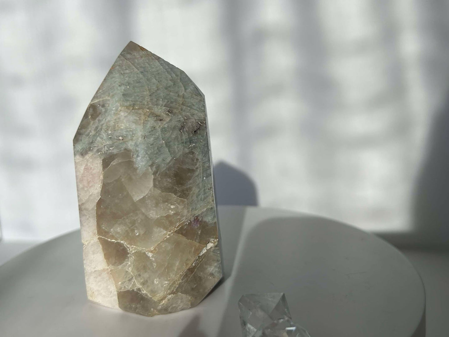 Citrine Lepidolite Crystal Point Solar Plexus Third Eye Meditation Feng Shui Libra Crystal Home Warming Student Teacher Baby Shower Gift