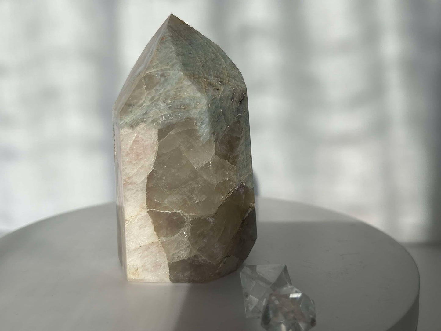 Citrine Lepidolite Crystal Point Solar Plexus Third Eye Meditation Feng Shui Libra Crystal Home Warming Student Teacher Baby Shower Gift