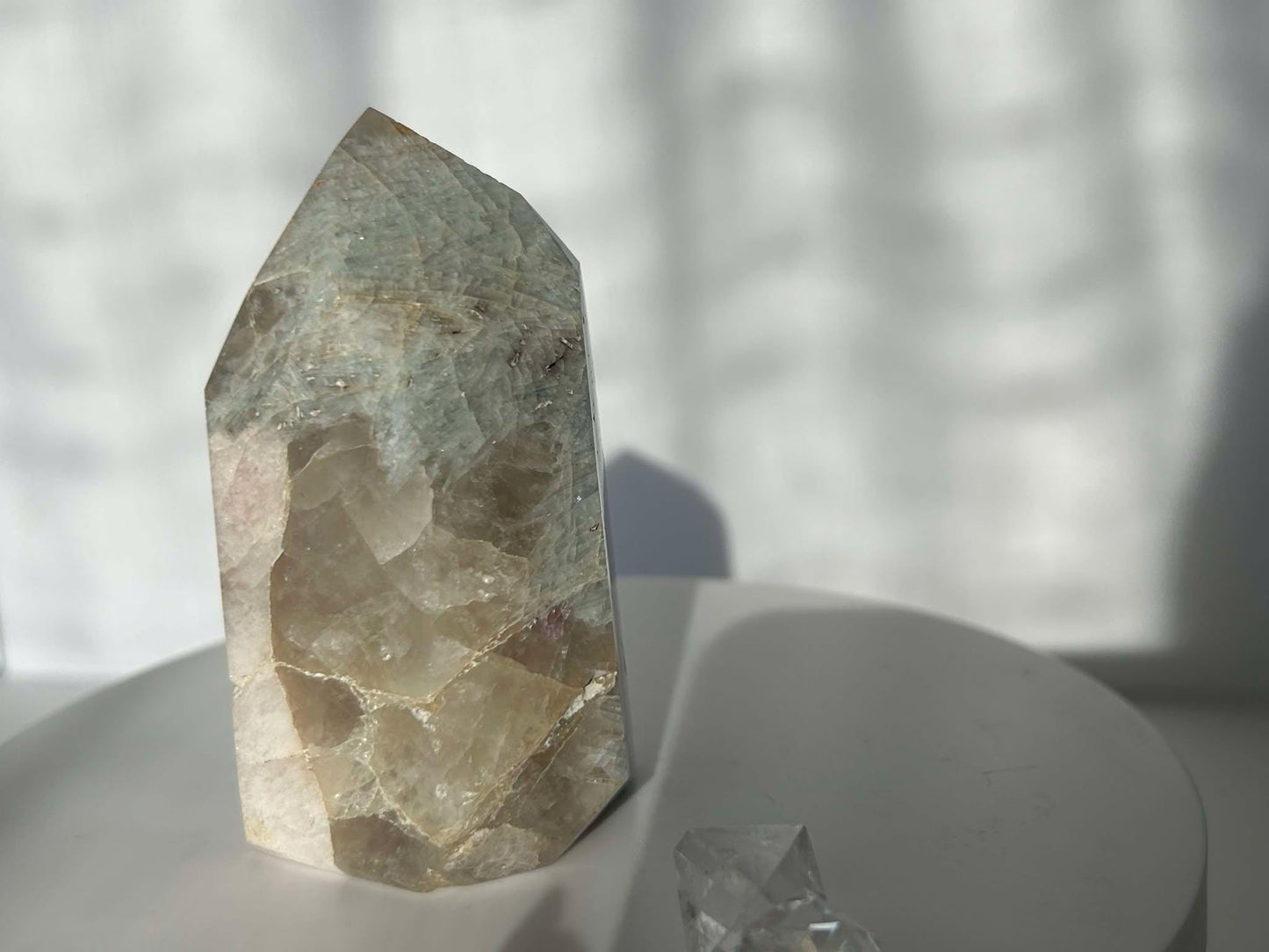 Citrine Lepidolite Crystal Point Solar Plexus Third Eye Meditation Feng Shui Libra Crystal Home Warming Student Teacher Baby Shower Gift