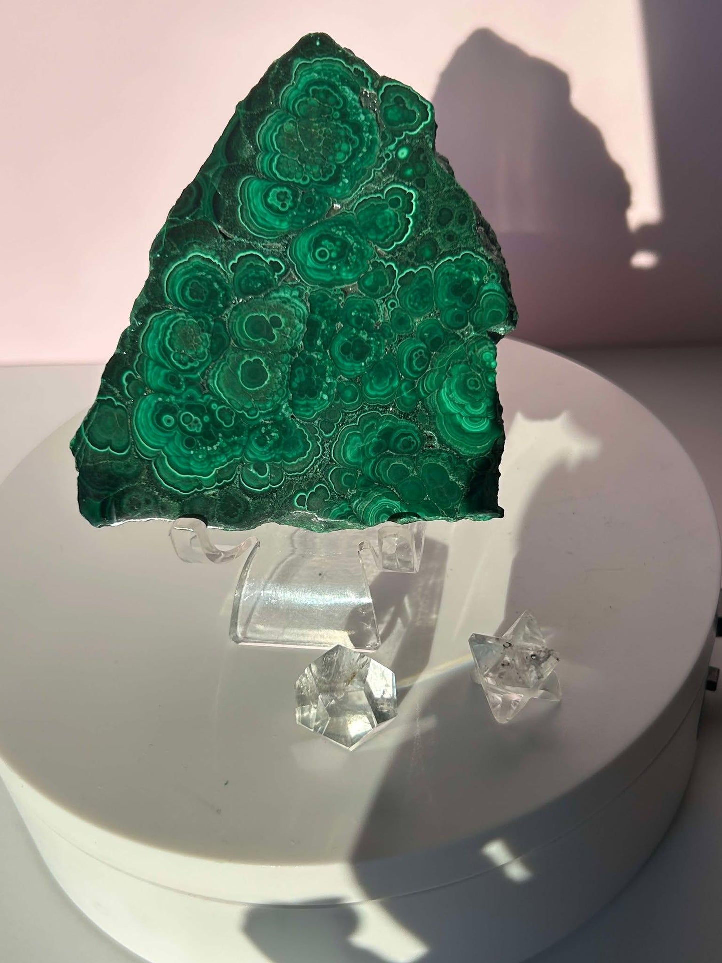 Malachite Slab Crystal Heart Chakra April May Crystal Taurus Mother Earth Day Best Friend New School Gift New Business Gift Home Decor