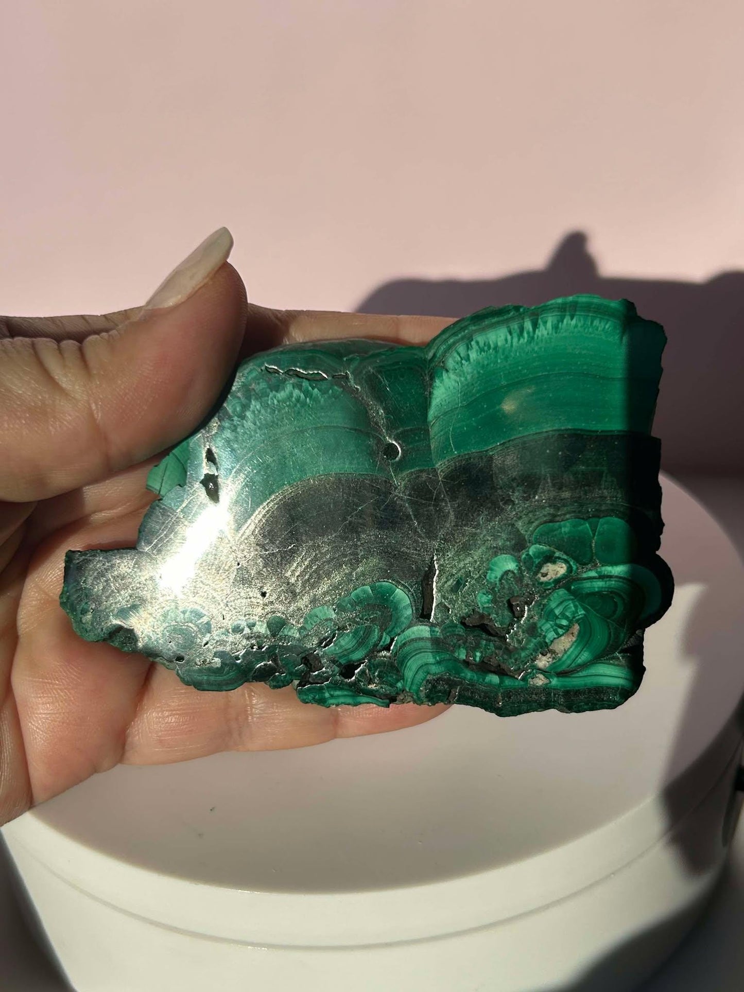 Malachite Slab Crystal Heart Chakra April May Crystal Taurus Mother Earth Day Best Friend New School Gift New Business Gift Home Decor
