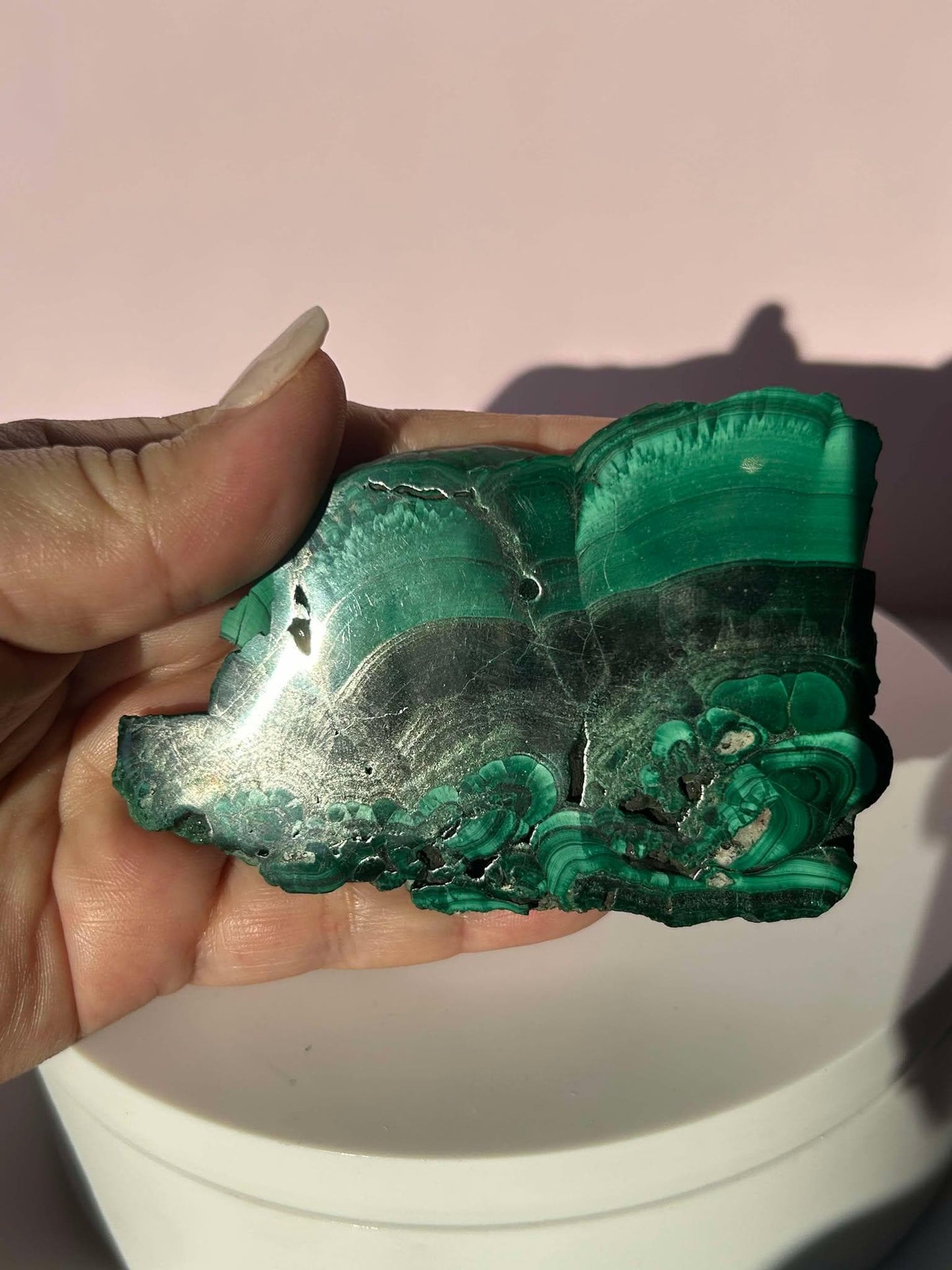 Malachite Slab Crystal Heart Chakra April May Crystal Taurus Mother Earth Day Best Friend New School Gift New Business Gift Home Decor