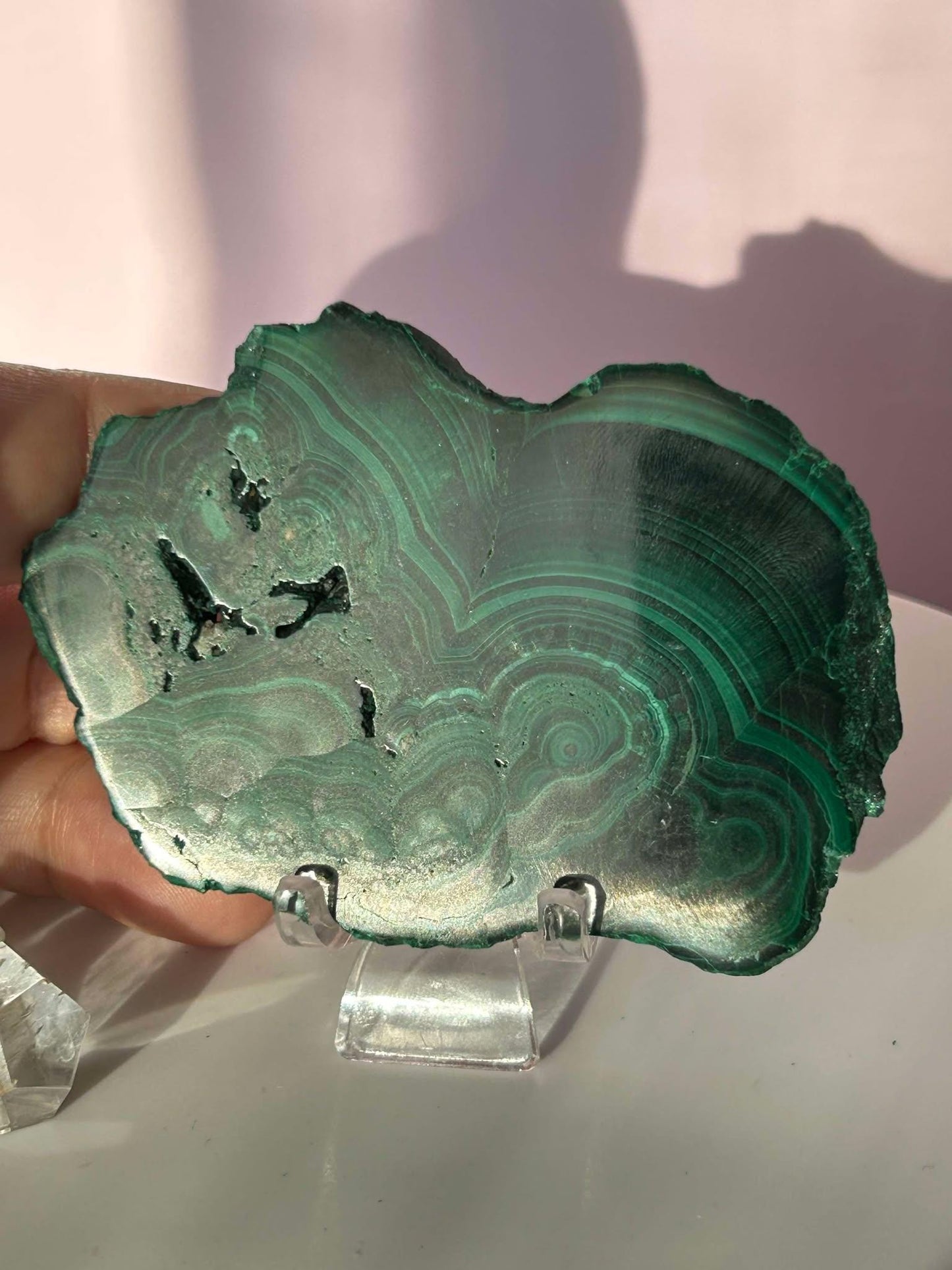 Malachite Slab Crystal Heart Chakra April May Crystal Taurus Mother Earth Day Best Friend New School Gift New Business Gift Home Decor