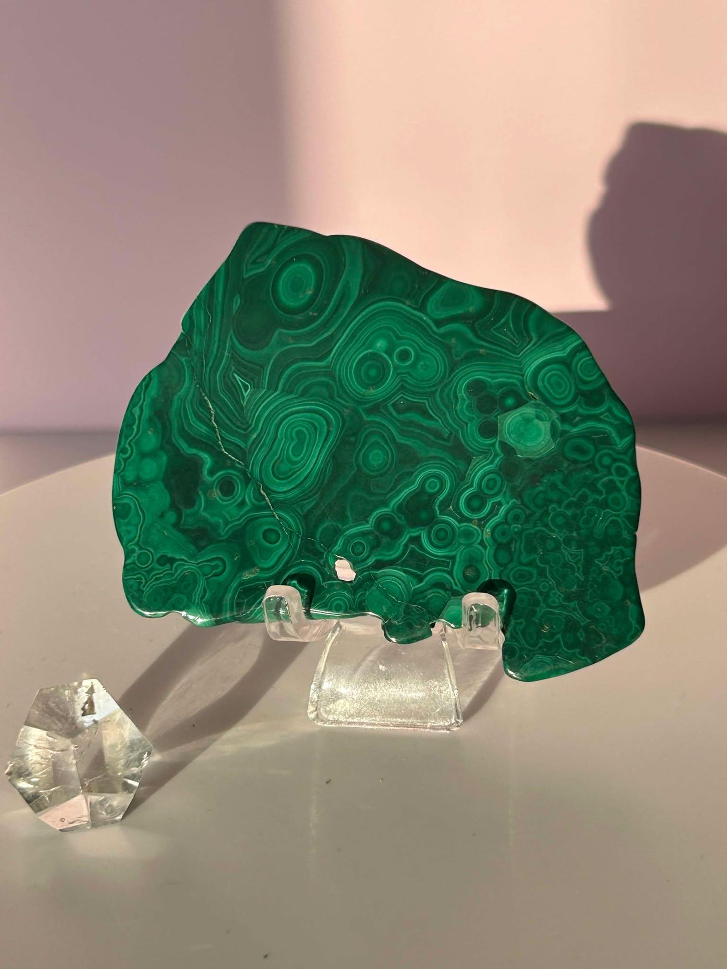 Malachite Slide Crystal Heart Chakra April May Crystal Taurus Mother Earth Day Best Friend New School Gift New Business Gift Home Decor