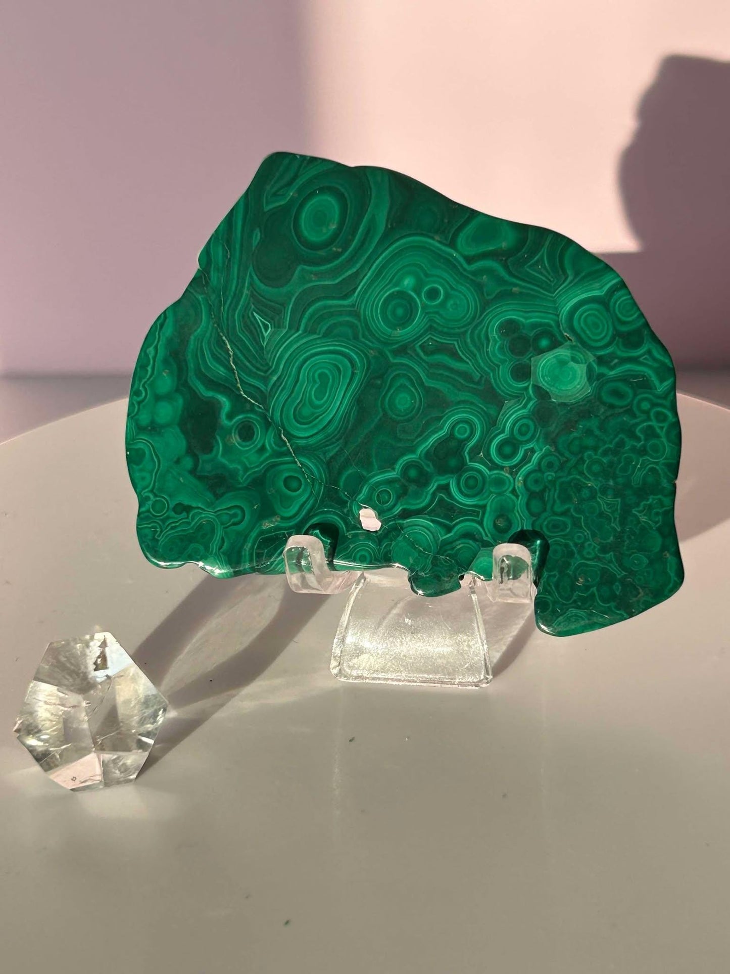Malachite Slide Crystal Heart Chakra April May Crystal Taurus Mother Earth Day Best Friend New School Gift New Business Gift Home Decor