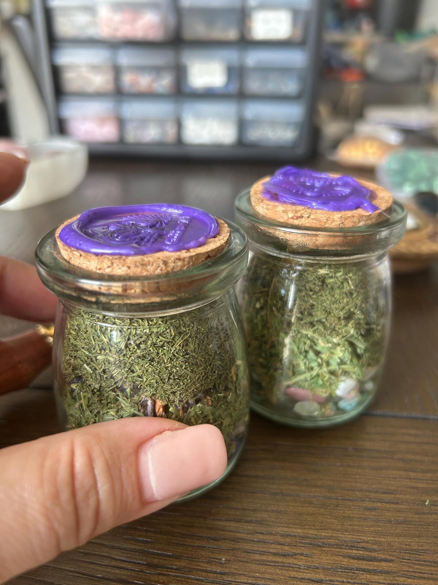 Wishing Jar Crystals Dried Flowers Intention Setting Gift Desk Decor Gratitude Jar Wellness Meditation Positive Self Care Ritual Mindful