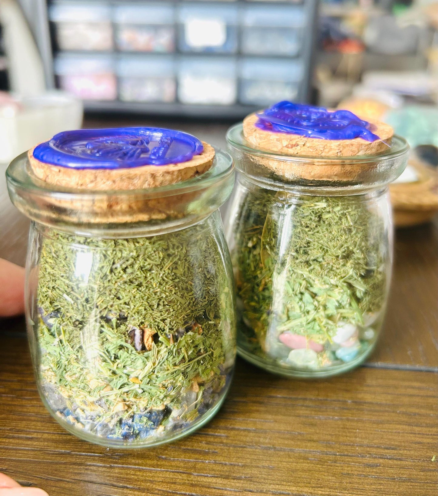 Wishing Jar Crystals Dried Flowers Intention Setting Gift Desk Decor Gratitude Jar Wellness Meditation Positive Self Care Ritual Mindful