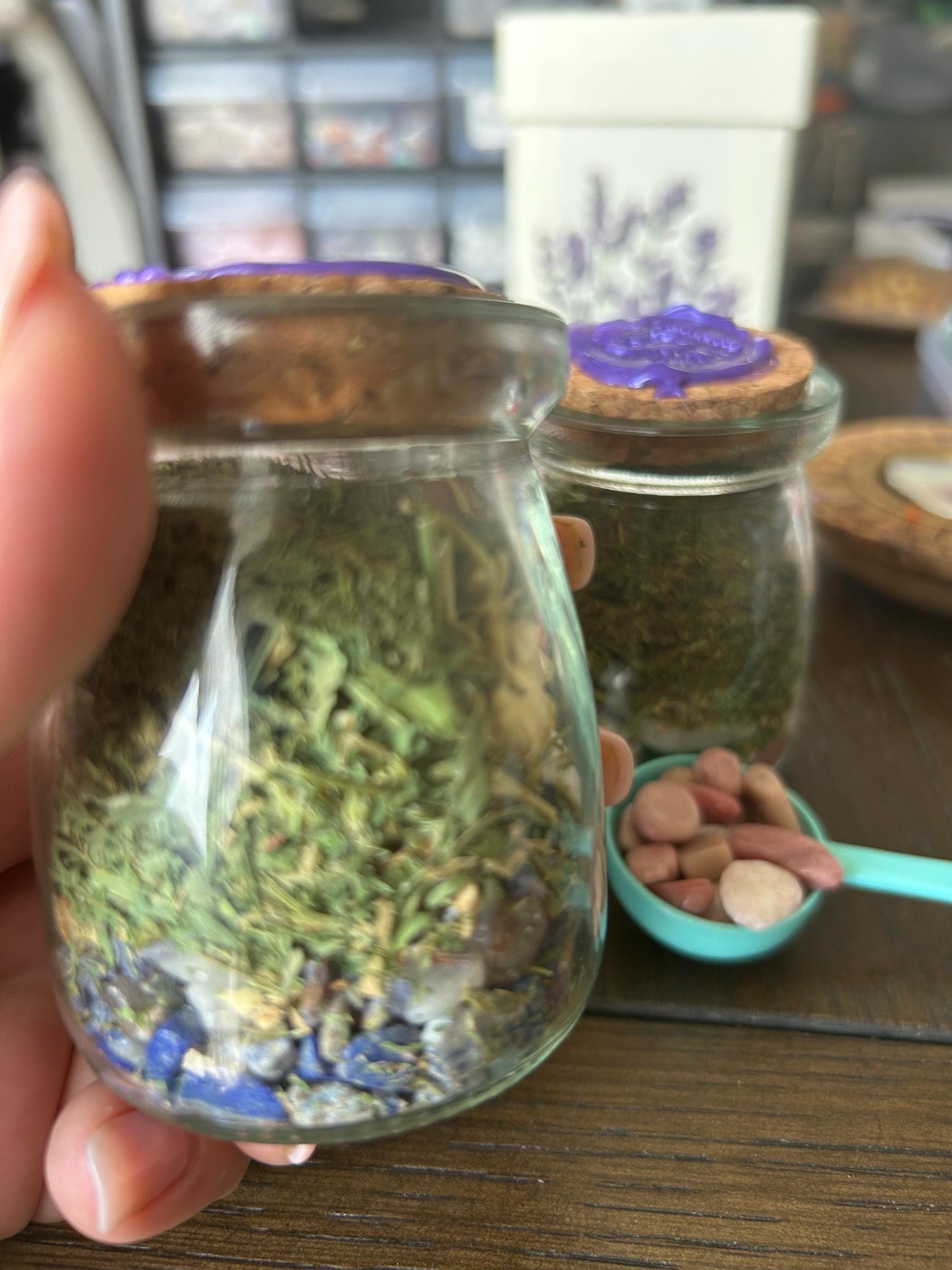 Wishing Jar Crystals Dried Flowers Intention Setting Gift Desk Decor Gratitude Jar Wellness Meditation Positive Self Care Ritual Mindful
