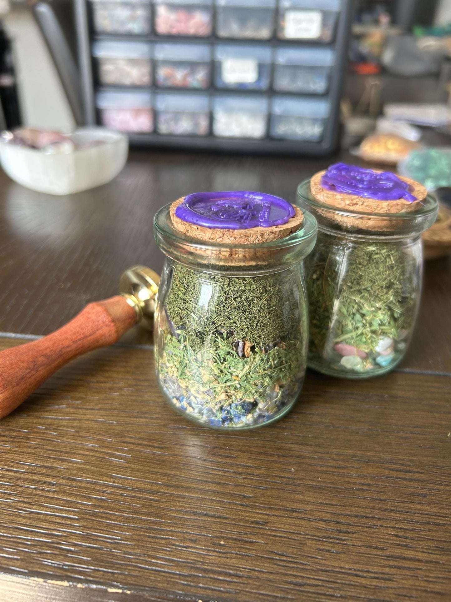 Wishing Jar Crystals Dried Flowers Intention Setting Gift Desk Decor Gratitude Jar Wellness Meditation Positive Self Care Ritual Mindful