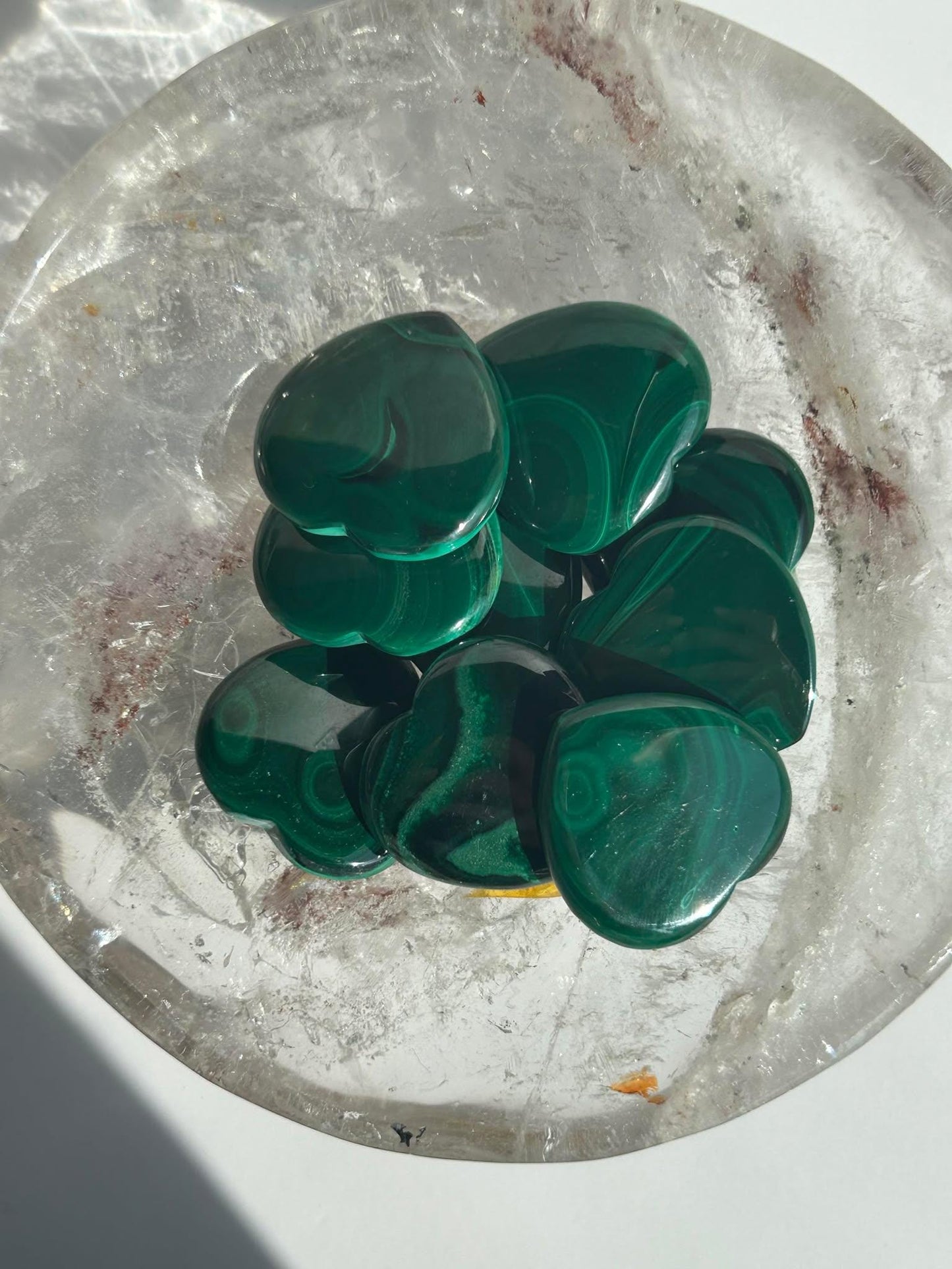 Malachite Mini Heart Crystal Heart Chakra April May Crystal Taurus Mother Earth Day Best Friend New School Gift New Business Gift Home Decor