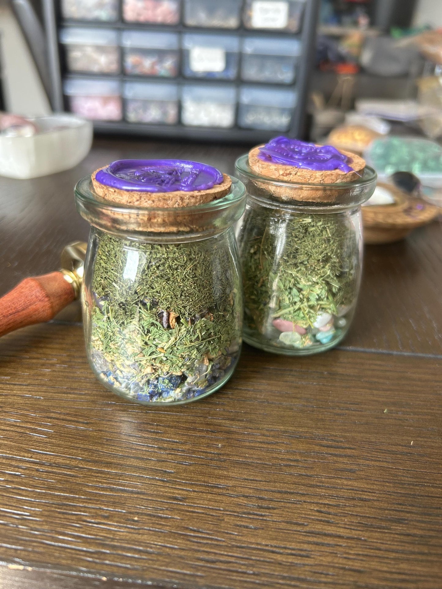 Wishing Jar Crystals Dried Flowers Intention Setting Gift Desk Decor Gratitude Jar Wellness Meditation Positive Self Care Ritual Mindful