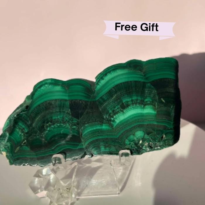 Malachite Slab Crystal Heart Chakra April May Crystal Taurus Mother Earth Day Best Friend New School Gift New Business Gift Home Decor