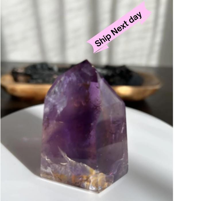 Amethyst Crystal Point Meditation Crown Chakra February Aquarius Crystal Home Warming Best Friend Baby Shower Gift Mom Wife Goddess Crystal