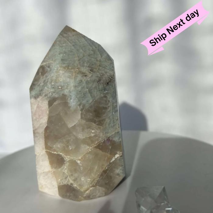 Citrine Lepidolite Crystal Point Solar Plexus Third Eye Meditation Feng Shui Libra Crystal Home Warming Student Teacher Baby Shower Gift