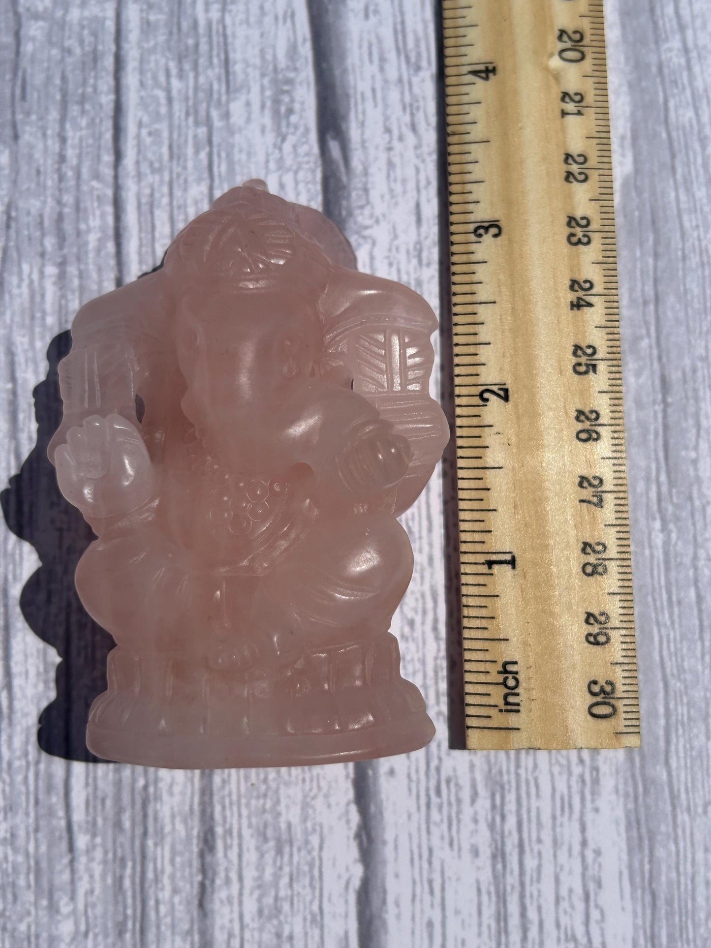 Ganesh Rose Quartz Carving Crystal Home Decor Meditation Altar Gift Mothers Day Anniversary Wedding Gift Heart Chakra May Crystal Birthstone