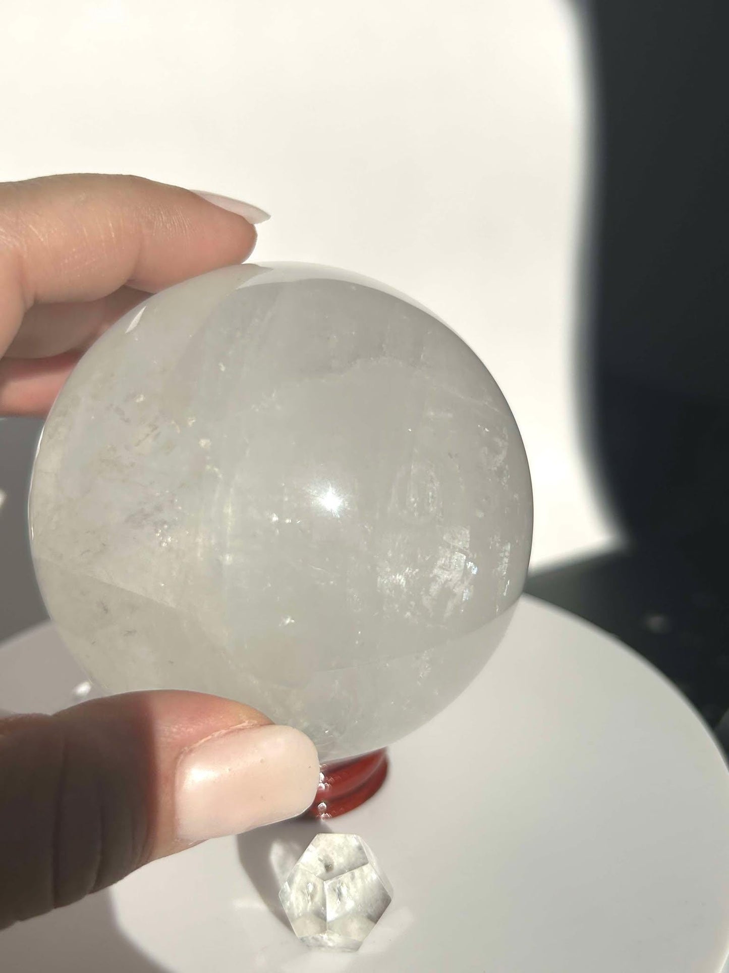 Clear Quartz Crystal Sphere Meditation Crown Chakra Home Decor Feng Shui Healers Gift Yogis Teachers Students Love Nature Crystal 1.5 Lb
