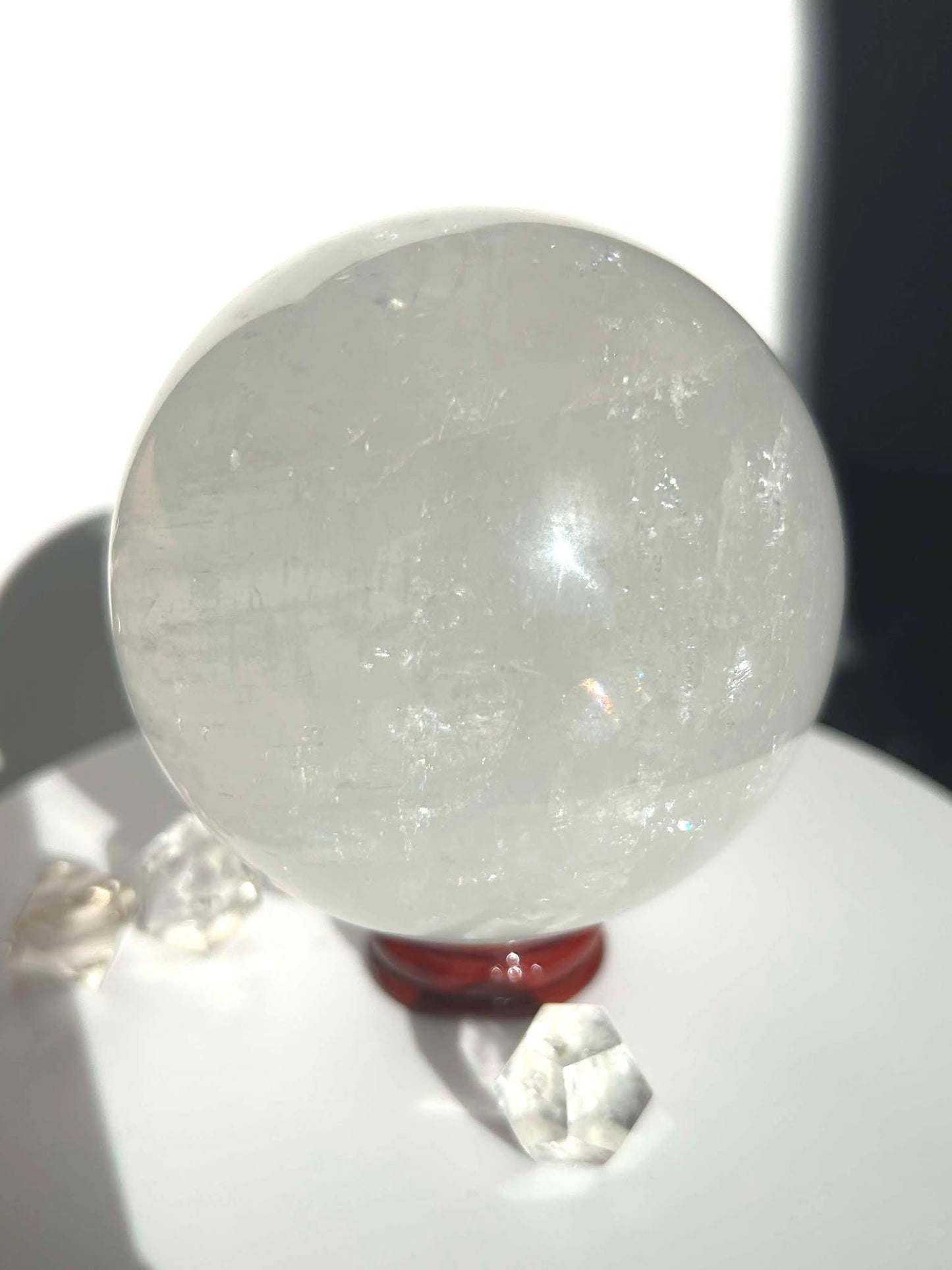 Clear Quartz Crystal Sphere Meditation Crown Chakra Home Decor Feng Shui Healers Gift Yogis Teachers Students Love Nature Crystal 1.5 Lb
