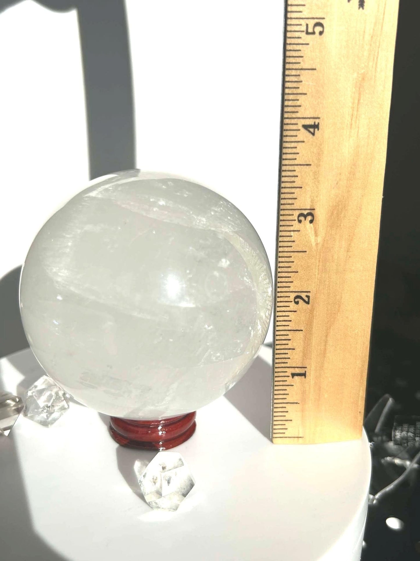 Clear Quartz Crystal Sphere Meditation Crown Chakra Home Decor Feng Shui Healers Gift Yogis Teachers Students Love Nature Crystal 1.5 Lb
