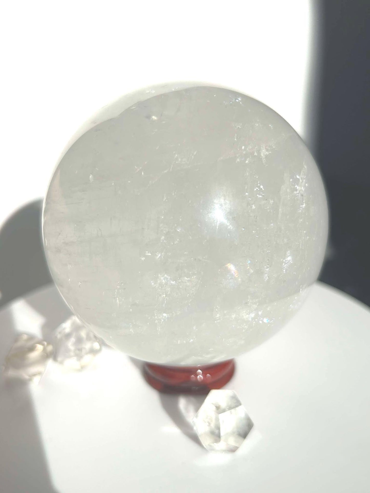 Clear Quartz Crystal Sphere Meditation Crown Chakra Home Decor Feng Shui Healers Gift Yogis Teachers Students Love Nature Crystal 1.5 Lb