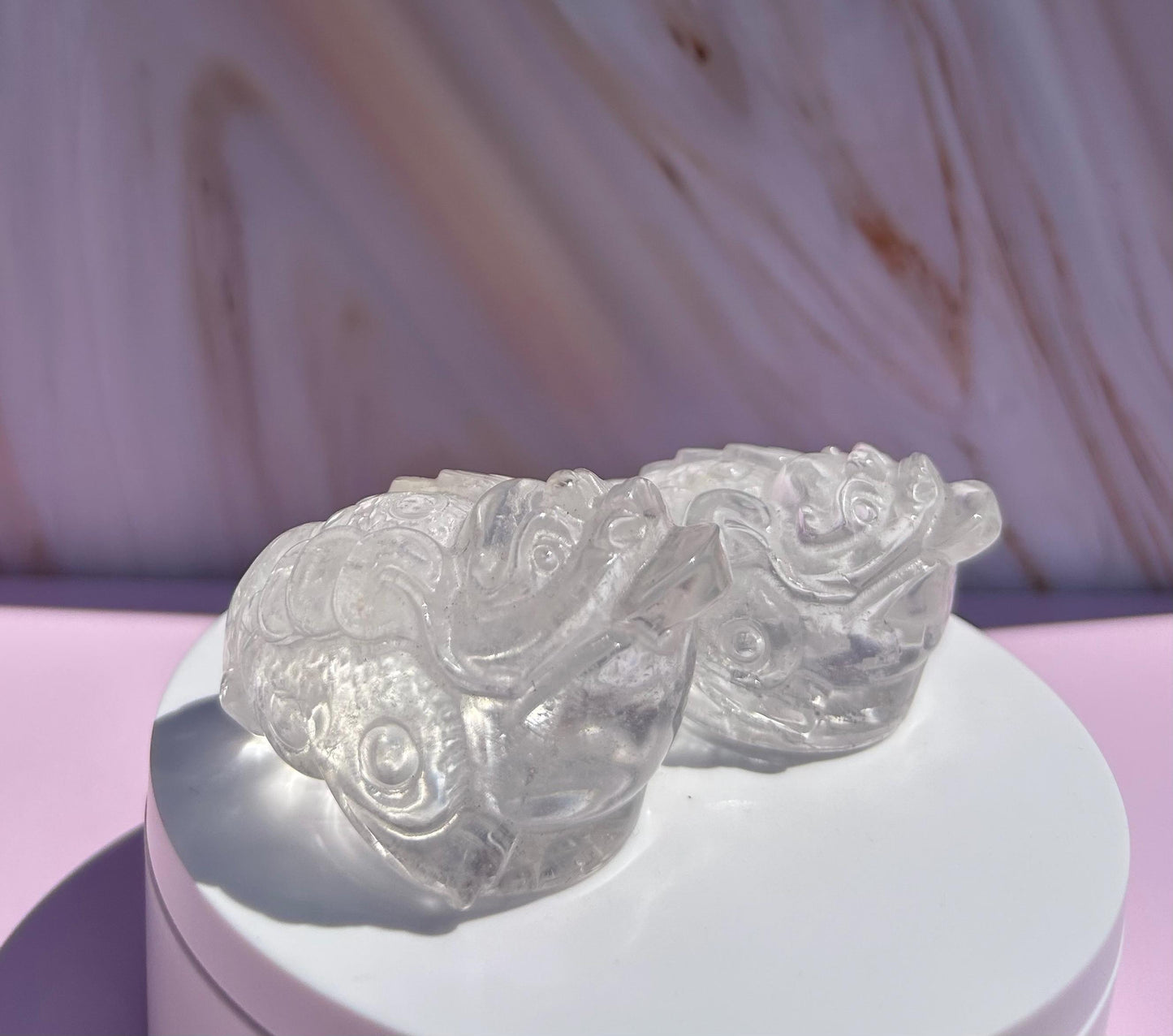 Money Toad Clear Quartz Carving Polished Stone Decorative Accent Home Decor Gift New Job New Work Office Desk Altar Feng Shui New Mom Gift