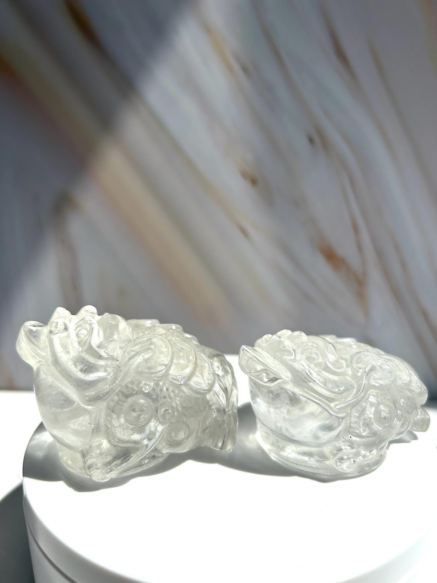 Money Toad Clear Quartz Carving Polished Stone Decorative Accent Home Decor Gift New Job New Work Office Desk Altar Feng Shui New Mom Gift