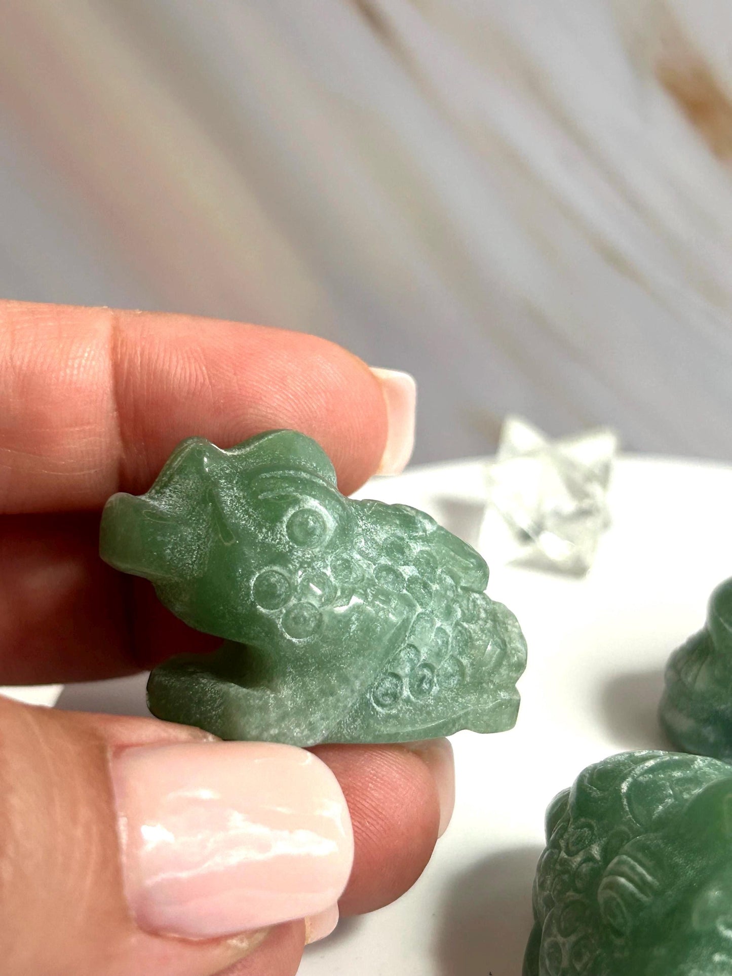 Money Toad Green Aventurine Carving Green Stone Heart Chakra Feng Shui Dorm Bedroom Home Decor Gift New Mom New to Crystals New Love New Job