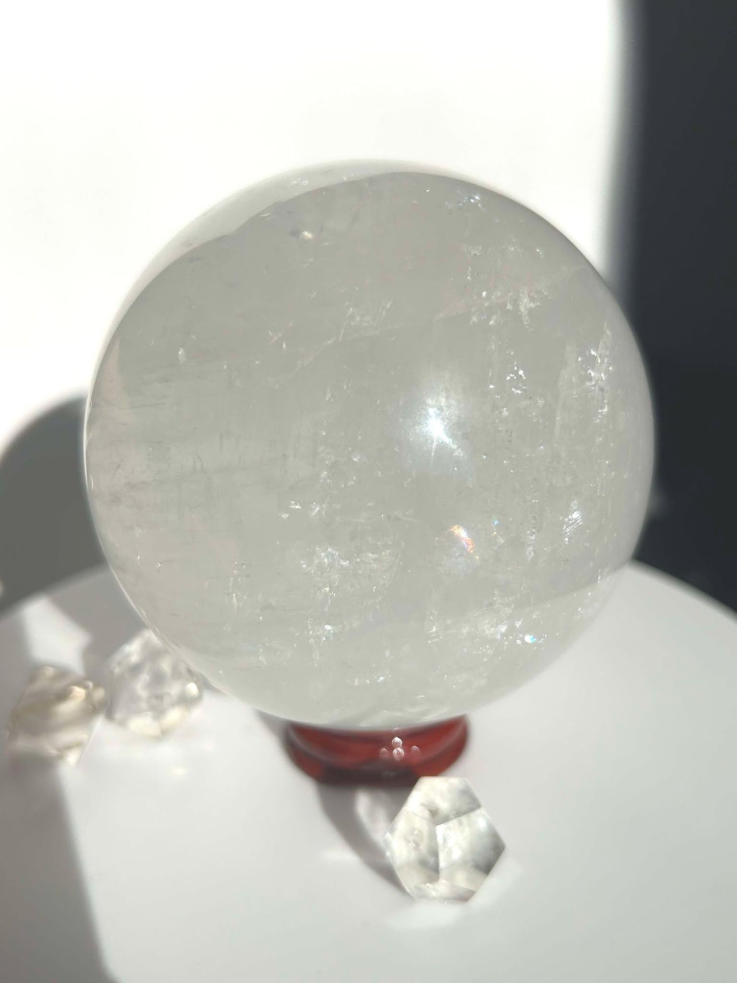 Clear Quartz Crystal Sphere Meditation Crown Chakra Home Decor Feng Shui Healers Gift Yogis Teachers Students Love Nature Crystal 1.5 Lb